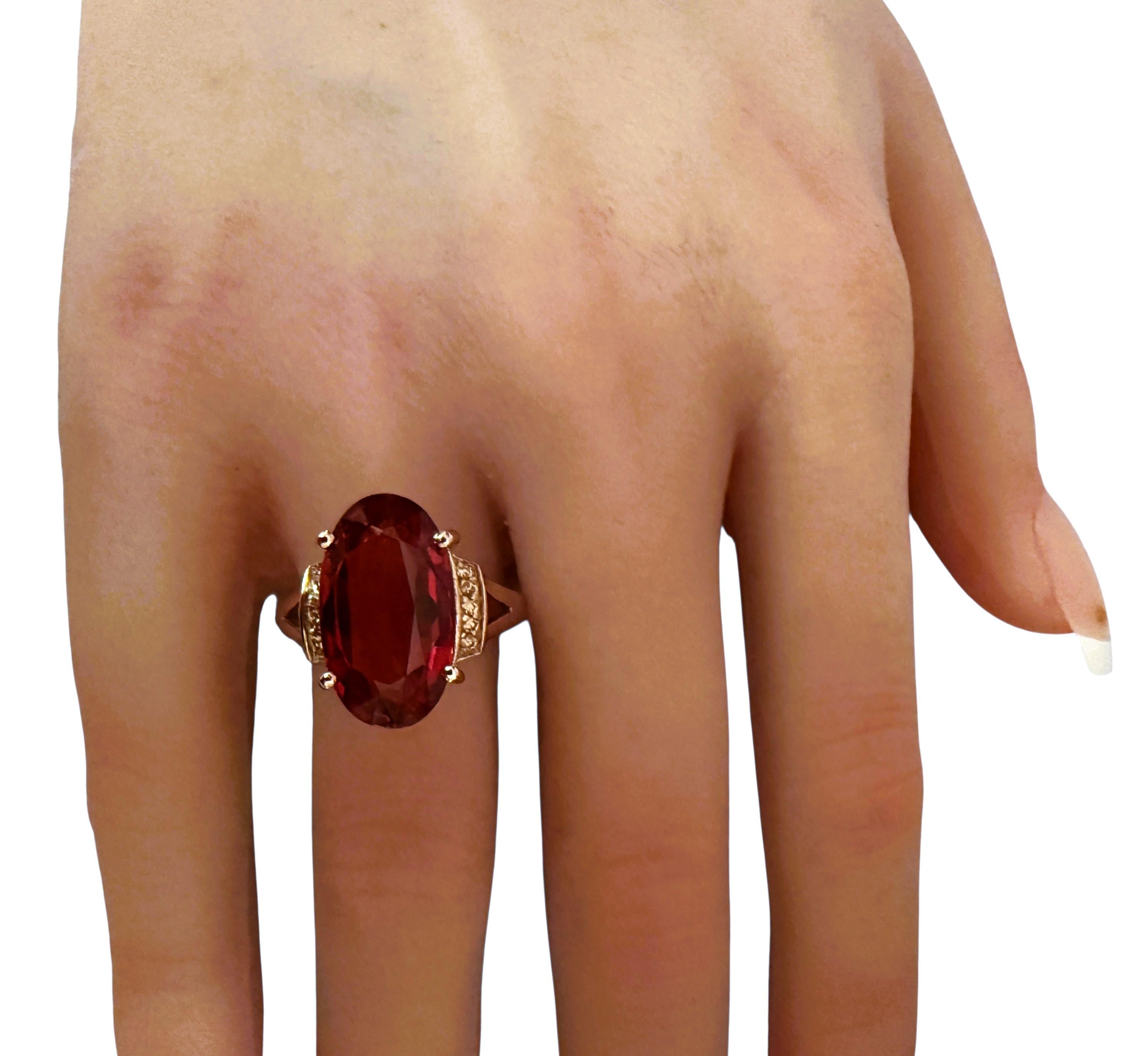 Neu 10.85 Karat Sonnenuntergang Saphir & Diamantschliff Saphir R Gold PL Sterling Ring im Angebot 4