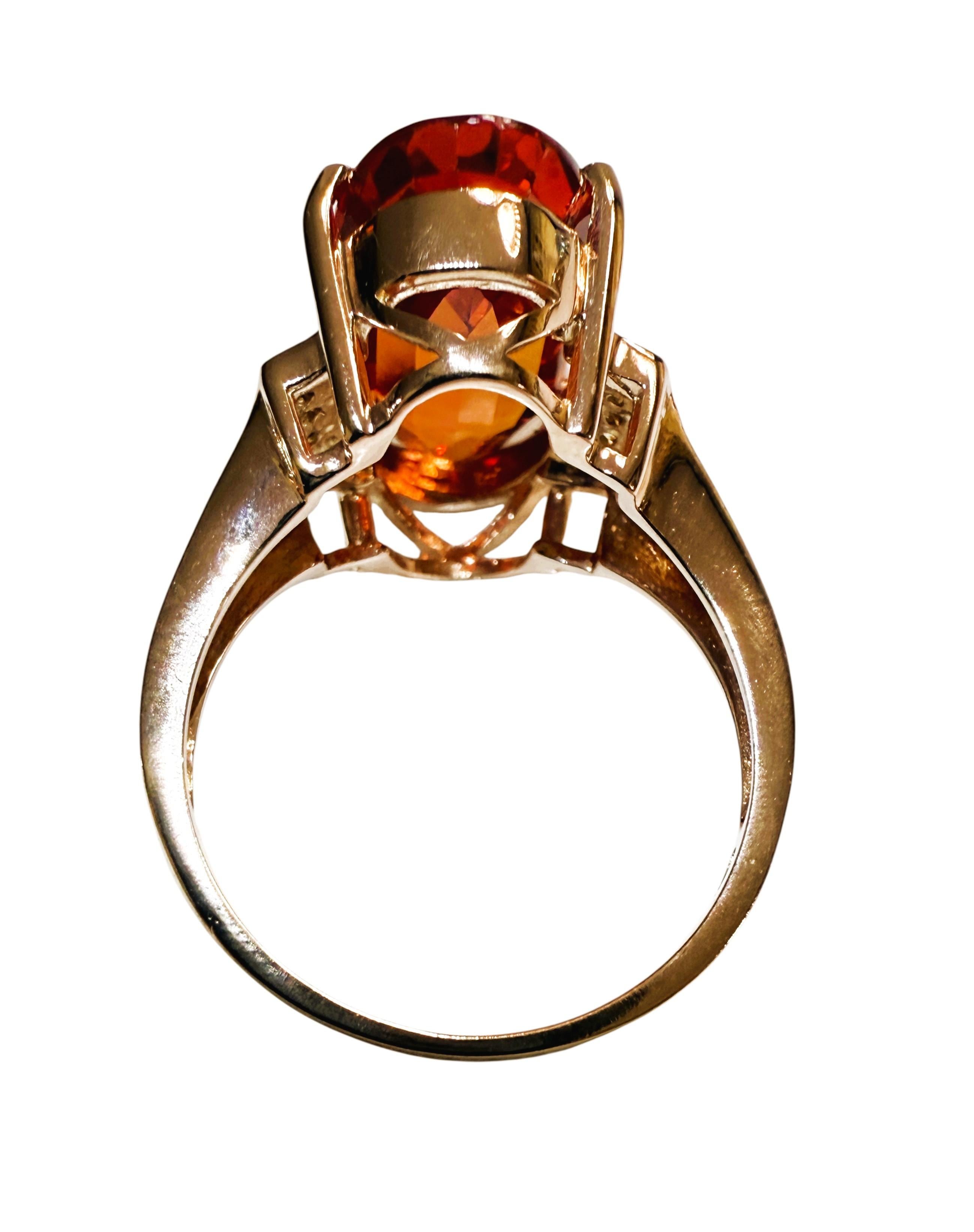 Neu 10.85 Karat Sonnenuntergang Saphir & Diamantschliff Saphir R Gold PL Sterling Ring (Ovalschliff) im Angebot