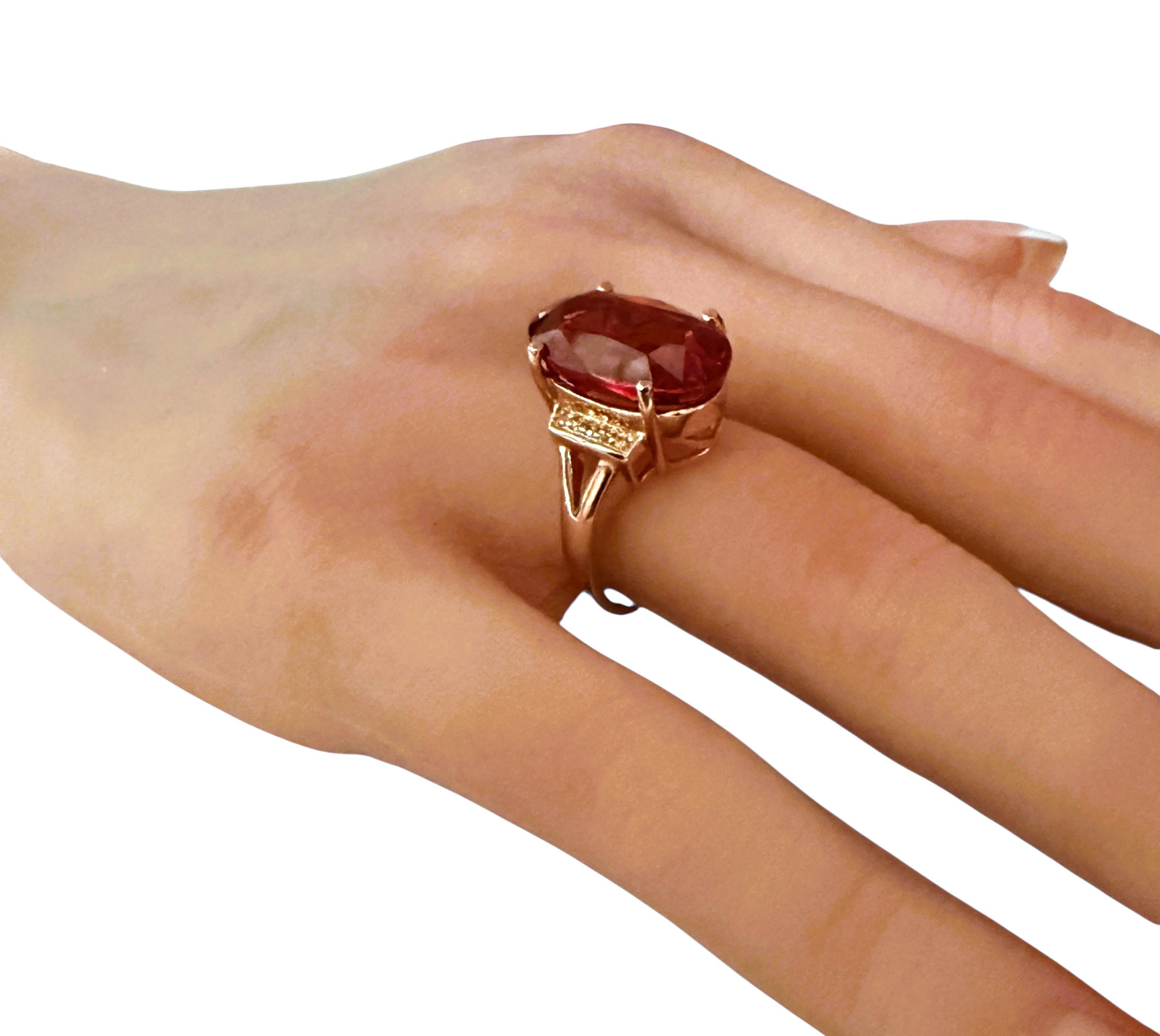 Neu 10.85 Karat Sonnenuntergang Saphir & Diamantschliff Saphir R Gold PL Sterling Ring im Angebot 2