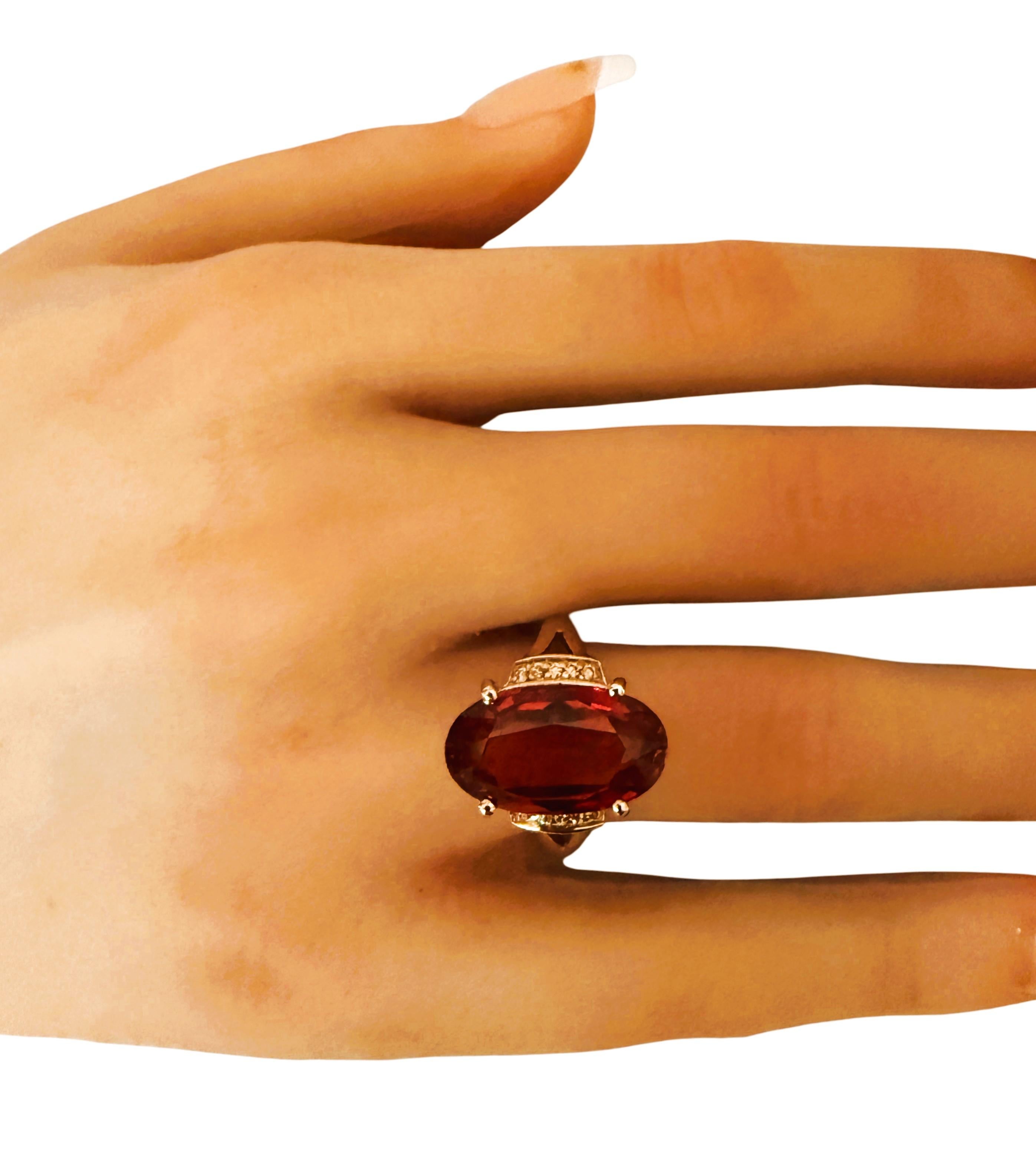 Neu 10.85 Karat Sonnenuntergang Saphir & Diamantschliff Saphir R Gold PL Sterling Ring im Angebot 3
