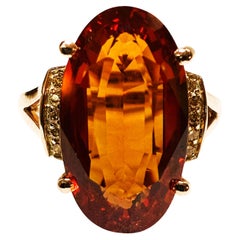 Neu 10.85 Karat Sonnenuntergang Saphir & Diamantschliff Saphir R Gold PL Sterling Ring