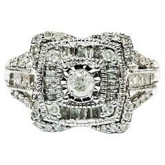 New 10k WG Used 1 carat Diamond Ring Size 7with Appraisal