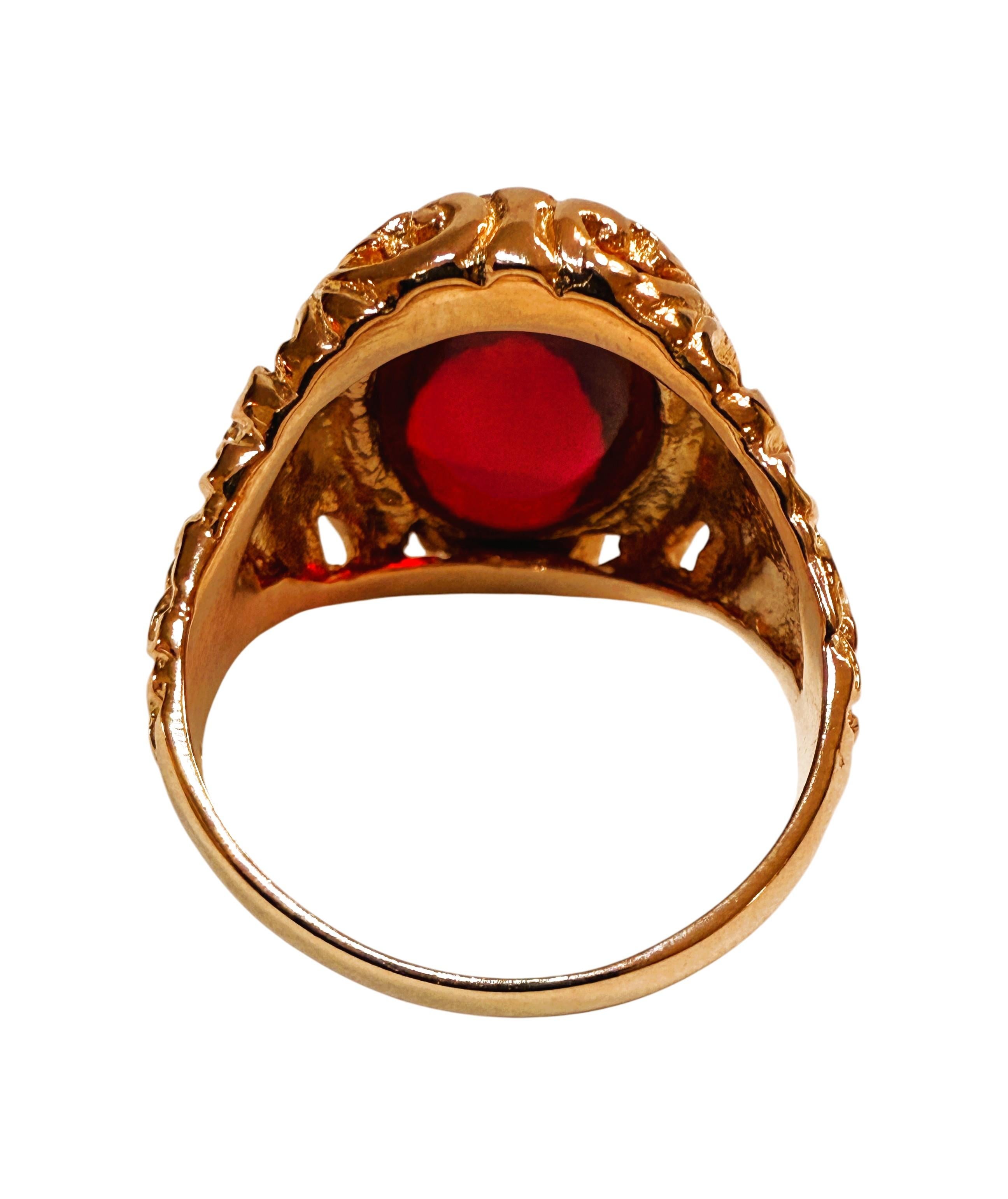 Nuevo Anillo de plata de ley con cabujón de rubelita de 11,25 quilates y oro rosa PL talla 7 Cabujón en venta