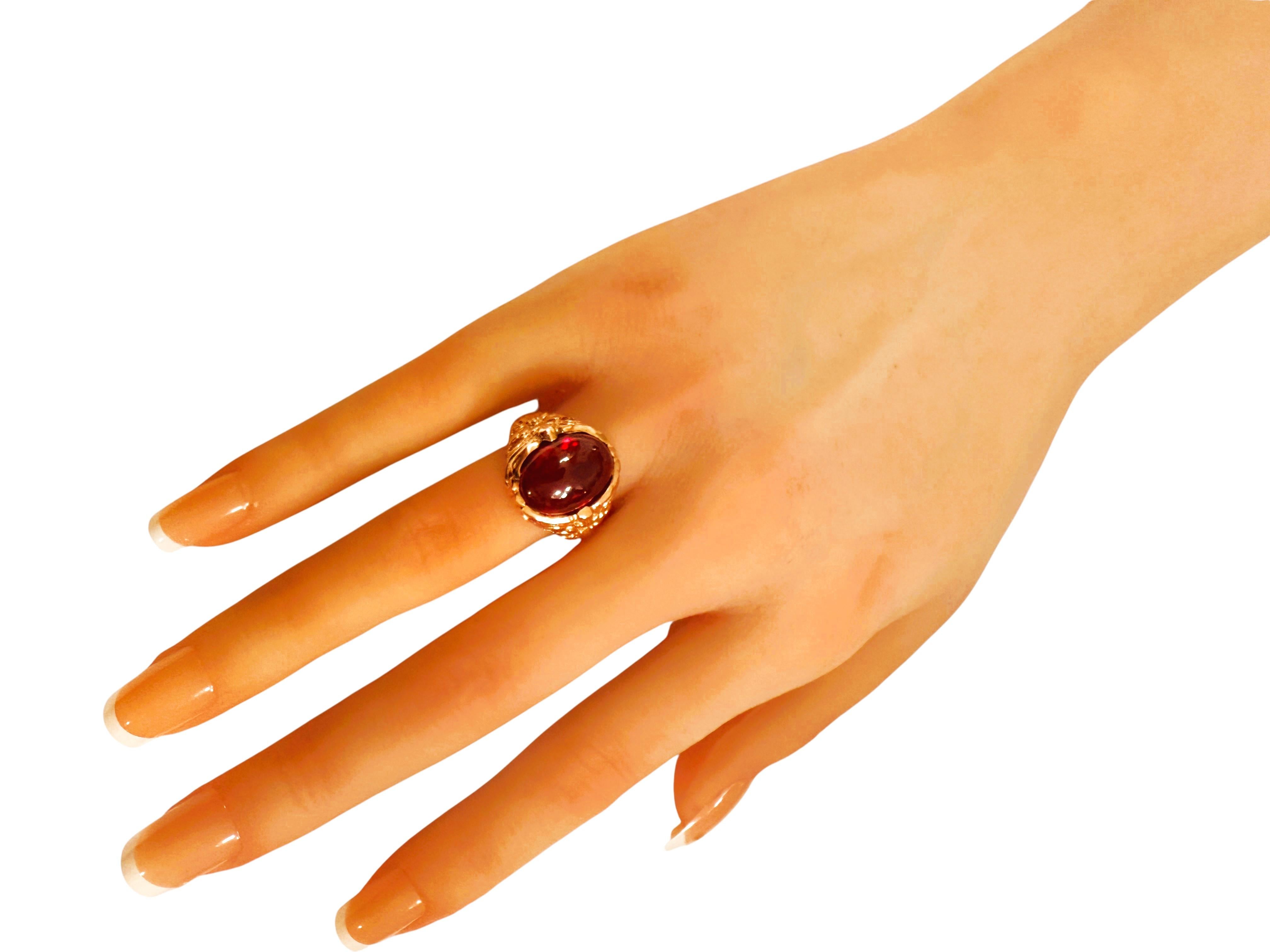 De las mujeres Nuevo Anillo de plata de ley con cabujón de rubelita de 11,25 quilates y oro rosa PL talla 7 en venta