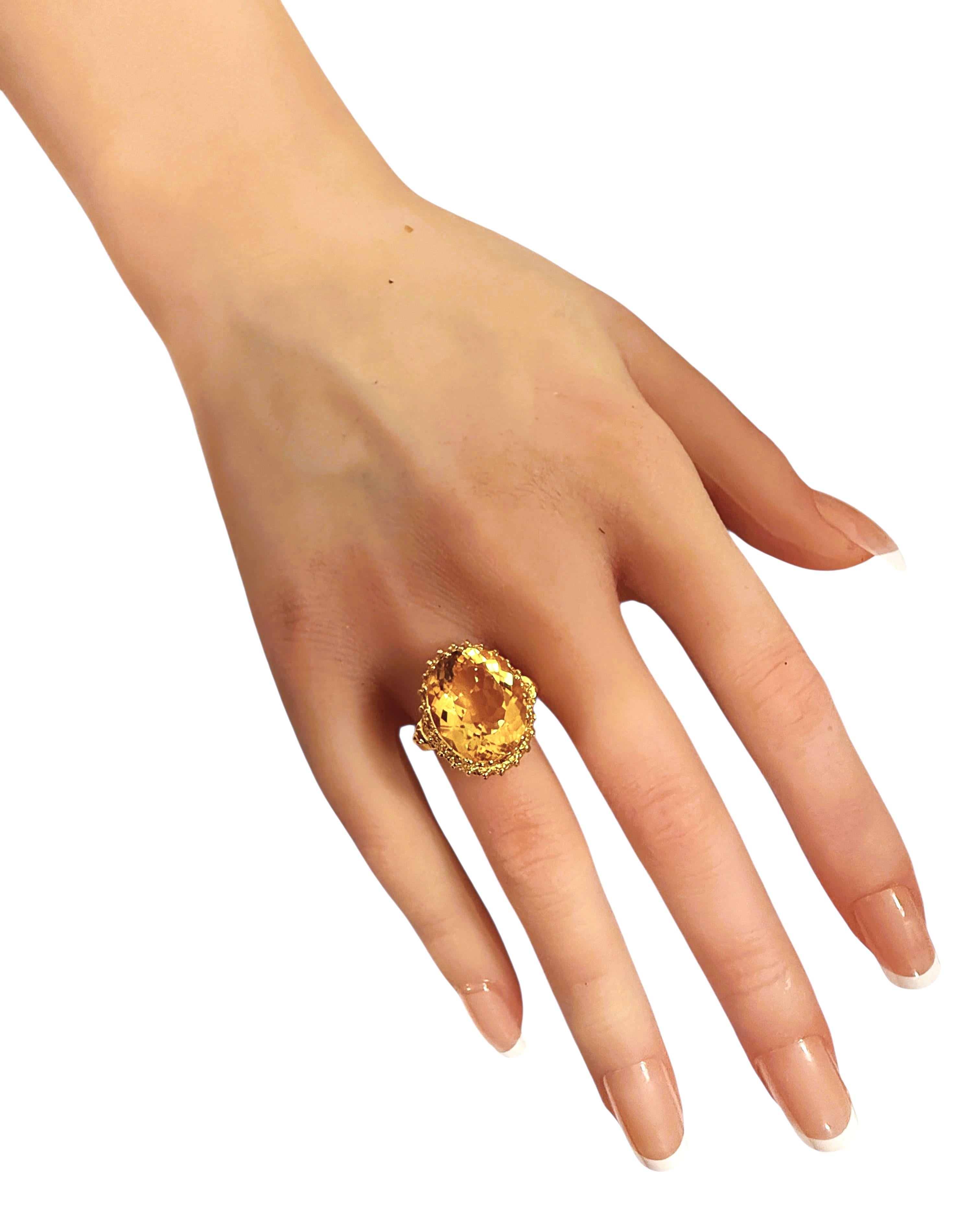 Neu 11,45 Karat Goldgelber Saphir 24K Gelbgold PL Sterling Ring Damen im Angebot