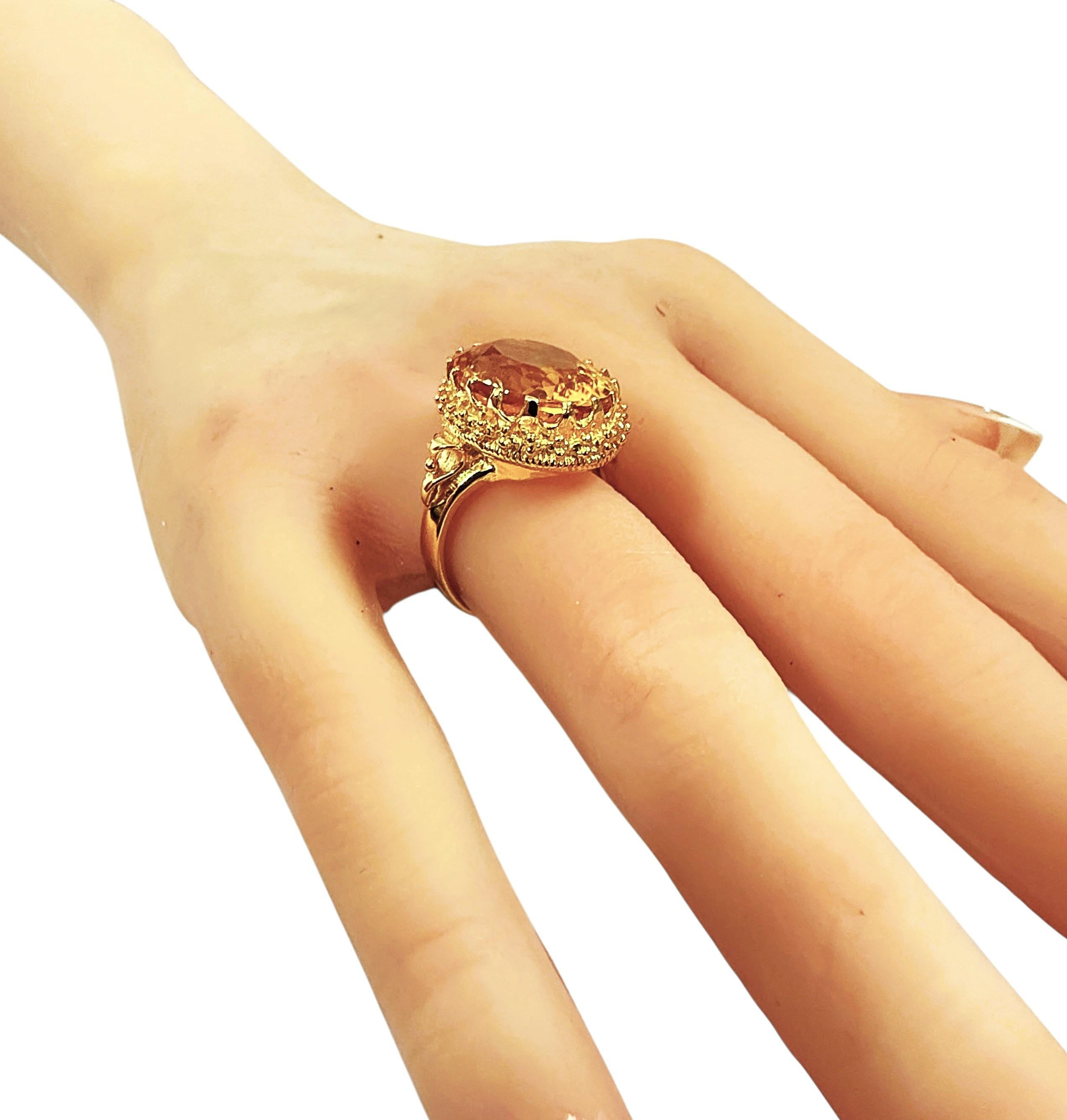 Neu 11,45 Karat Goldgelber Saphir 24K Gelbgold PL Sterling Ring im Angebot 1