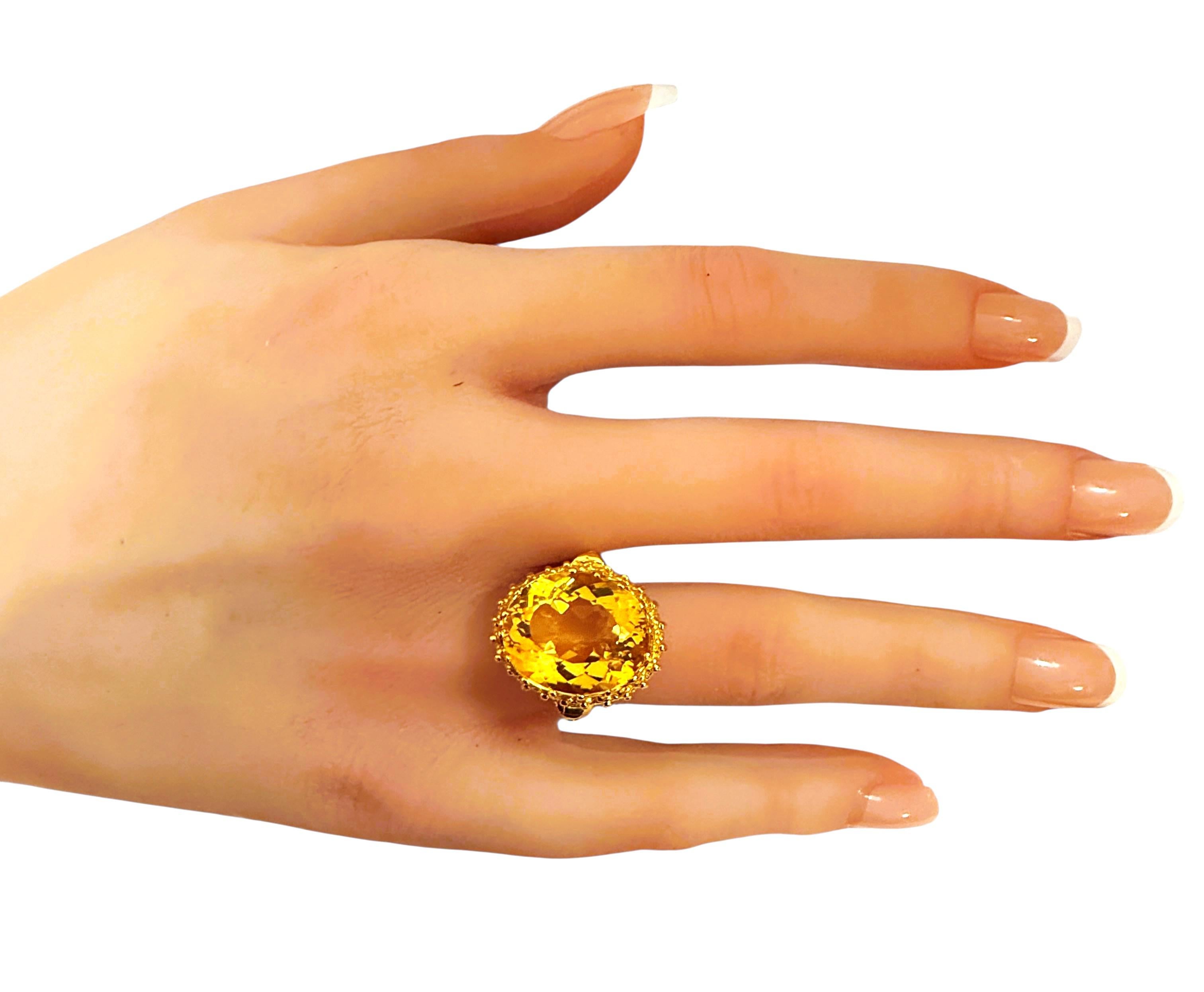 Neu 11,45 Karat Goldgelber Saphir 24K Gelbgold PL Sterling Ring im Angebot 3