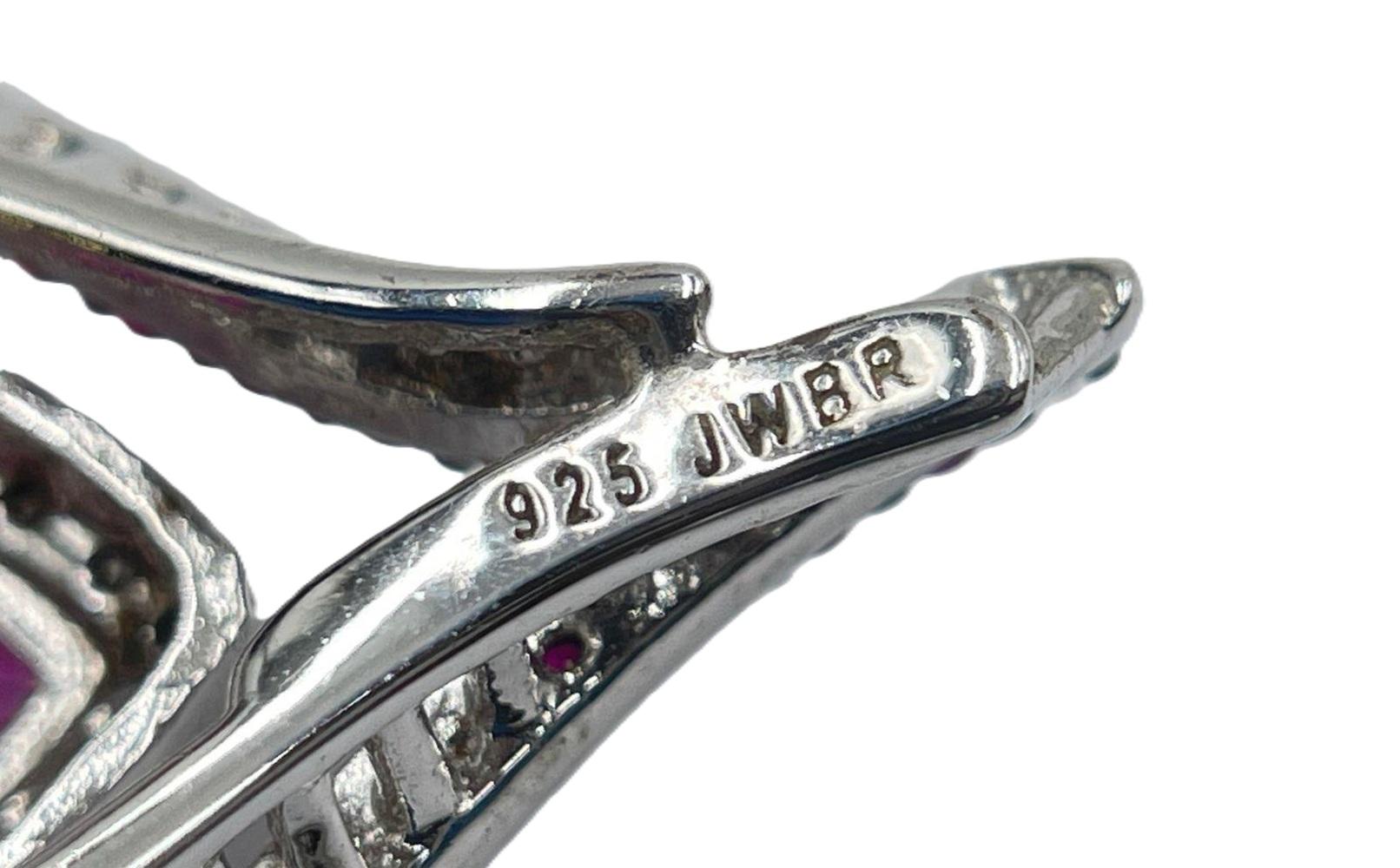 Nuevo collar de zafiro rosa corazón de 1,15 quilates y zafiro rojo talla diamante de ley en venta 7