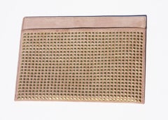 New $1190 Tom Ford Alix Suede Nude/Gold Studded Pouch Clutch Bag with Lock
