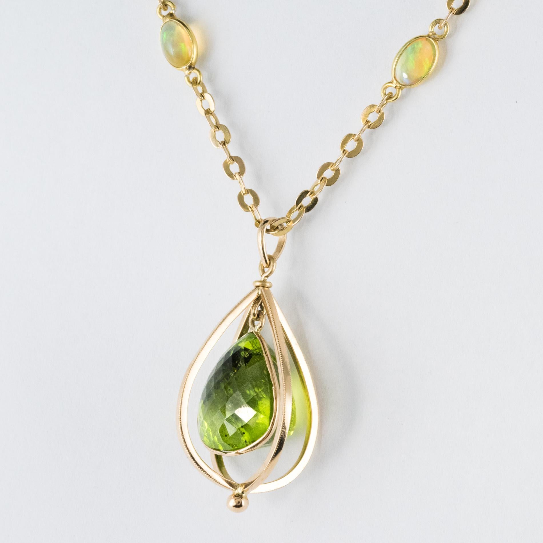 peridot and opal necklace