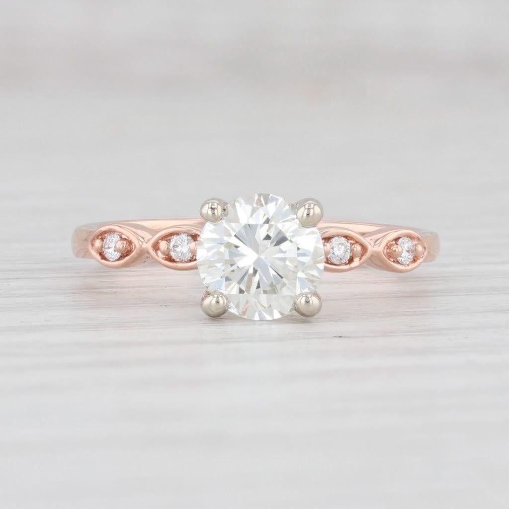 Round Cut New 1.26ctw VS2 Round Diamond Engagement Ring 14k Rose Gold Size 7.25 For Sale