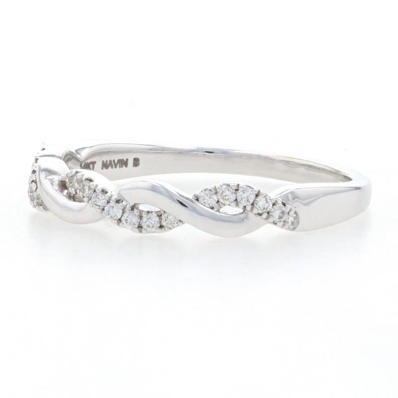 Round Cut New .12ctw Round Brilliant Diamond Ring, 14k White Gold Wedding Band For Sale