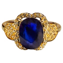 New 1.30 Carat Sapphire 
Diamond Cut Sapphire 
Oxi Pl Sterling Silver Ring