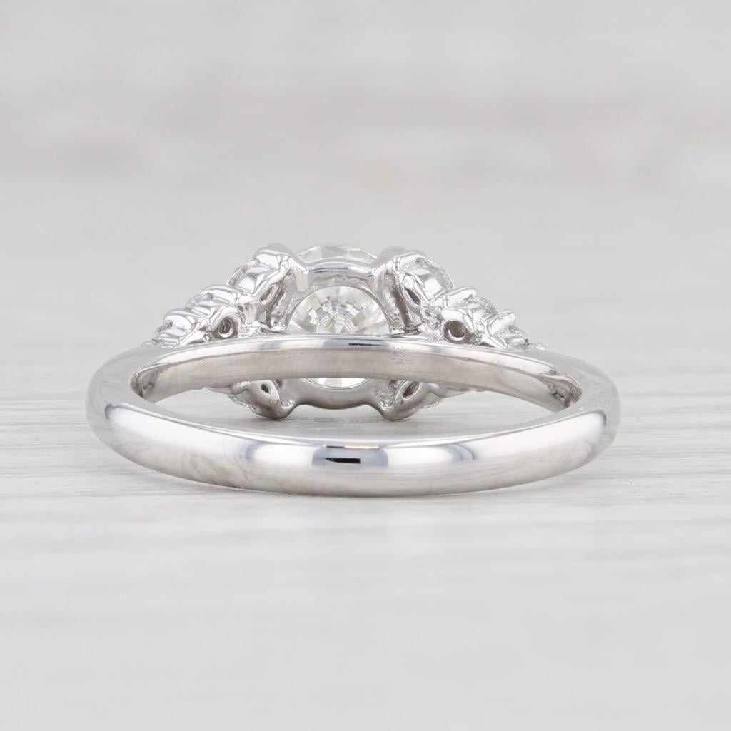 Women's New 1.33ctw Round Diamond Engagement Ring 14k White Gold Size 6.5 GIA For Sale