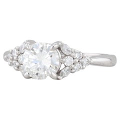 New 1.33ctw Round Diamond Engagement Ring 14k White Gold Size 6.5 GIA