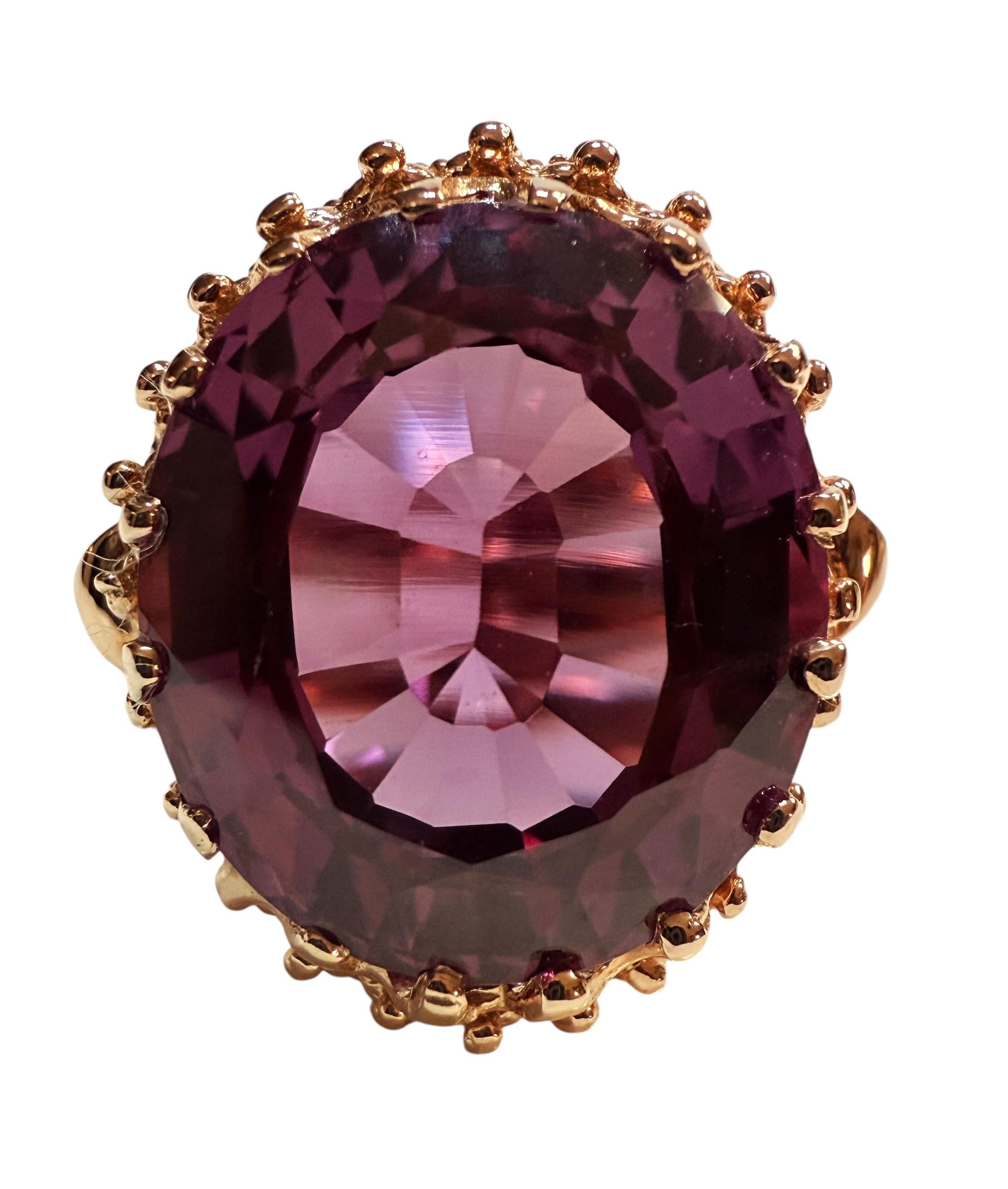 Donna New 14,55 Carat Color Chg Sapphire in Diamond Crown Setting R Gold Sterling Ring in vendita