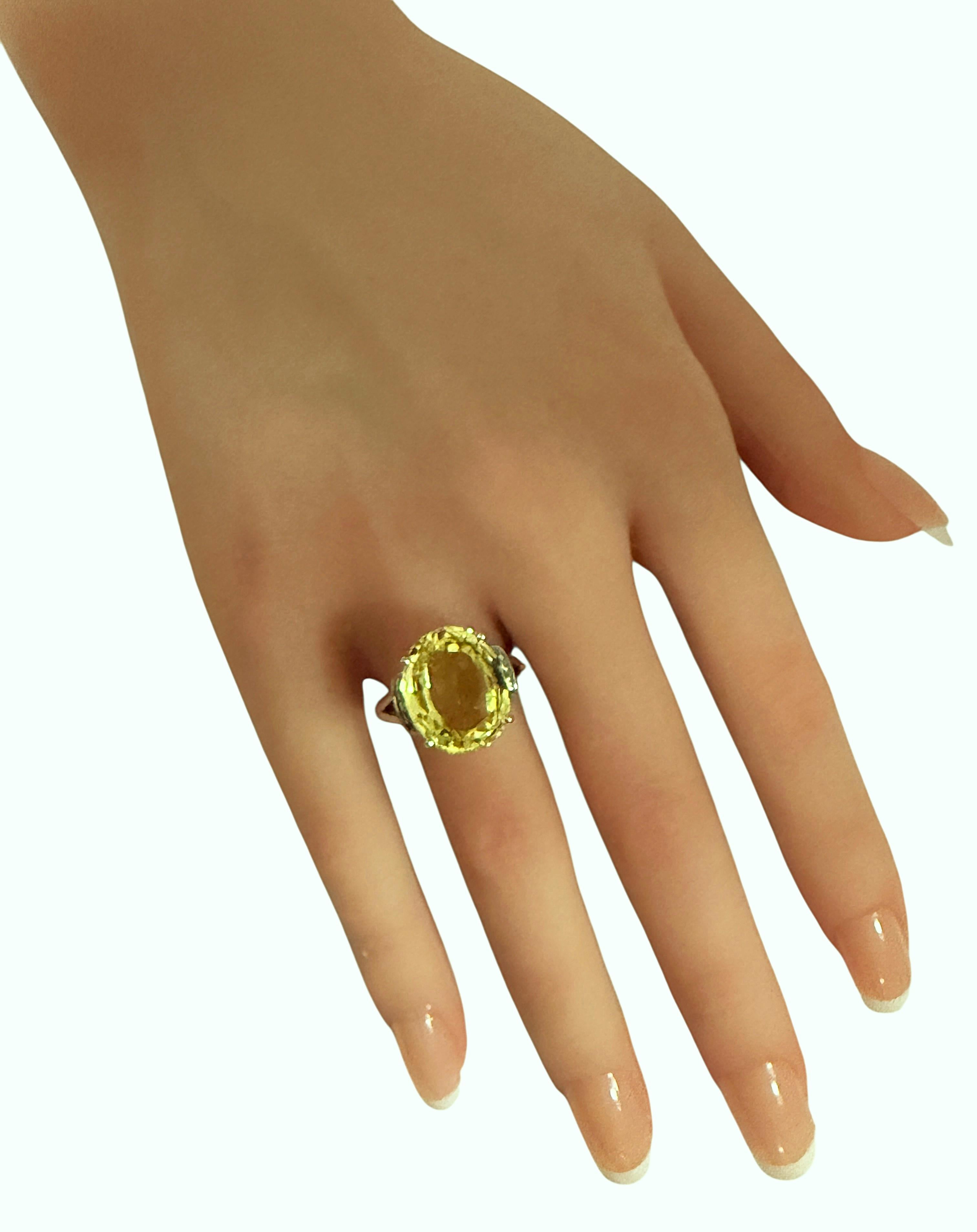 Neu 14,8 Karat Gelber Saphir & Diamantschliff Tsavorit Sterling Ring Damen im Angebot