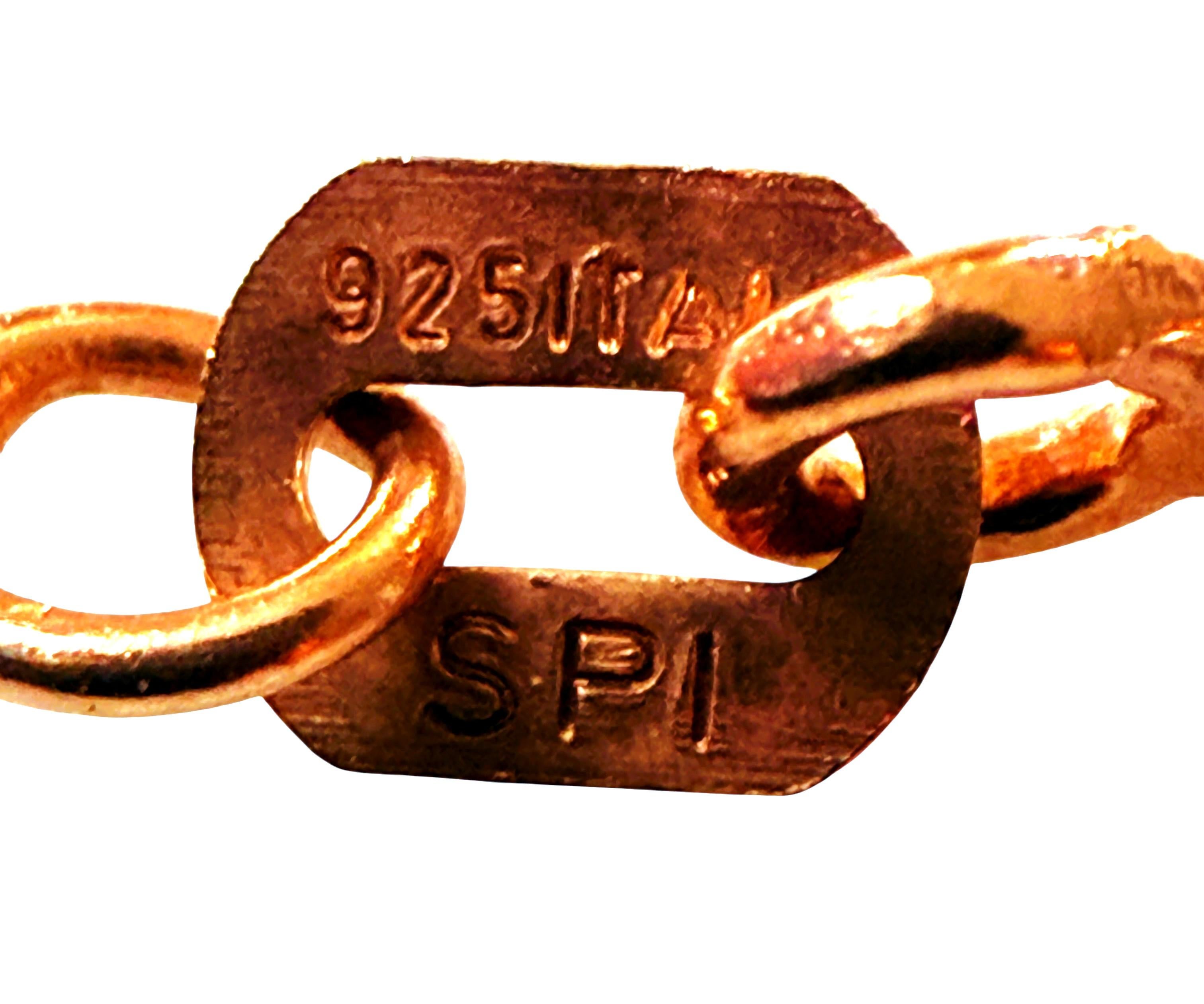 Nuevo 14,80 quilates citrino y zafiro corte diamante collar de oro rosa PL Sterling en venta 2