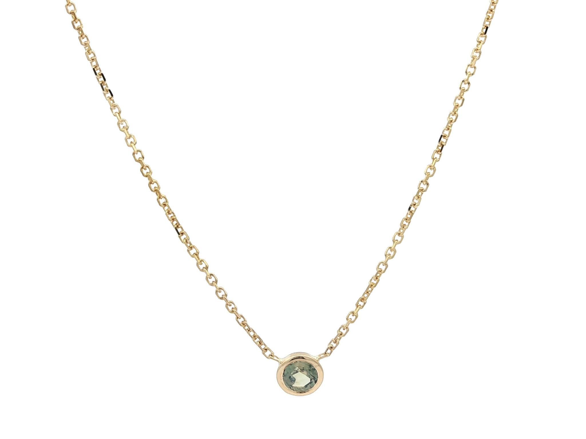 New 14k Gold 0.24ct Brazil Color Change Alexandrite Solitaire Pendant Necklace For Sale 1