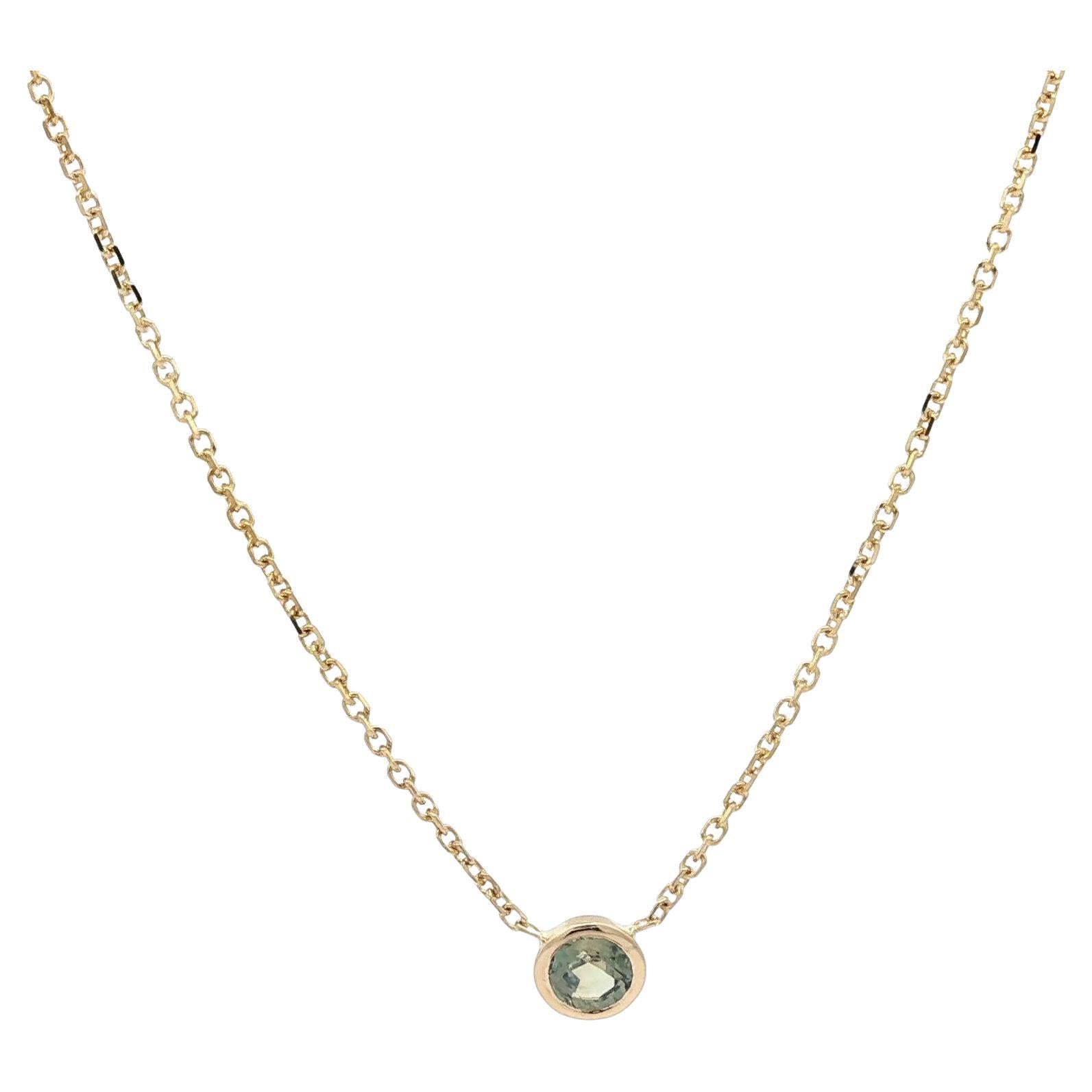 New 14k Gold 0.24ct Brazil Color Change Alexandrite Solitaire Pendant Necklace For Sale