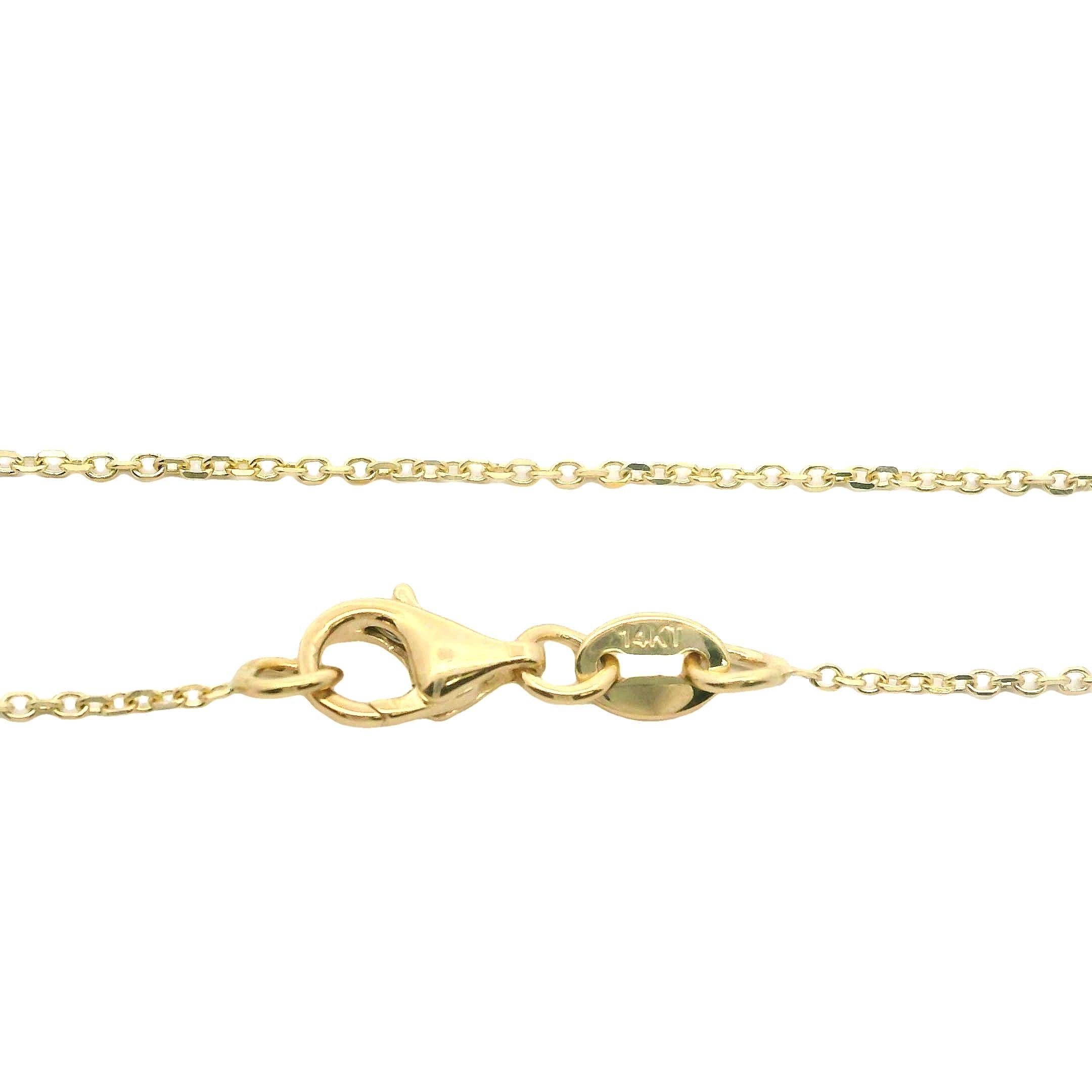 NOUVEAU collier pendentif solitaire en or 14 carats avec lunette et diamant taille émeraude 0,36 carat Neuf - En vente à Montclair, NJ