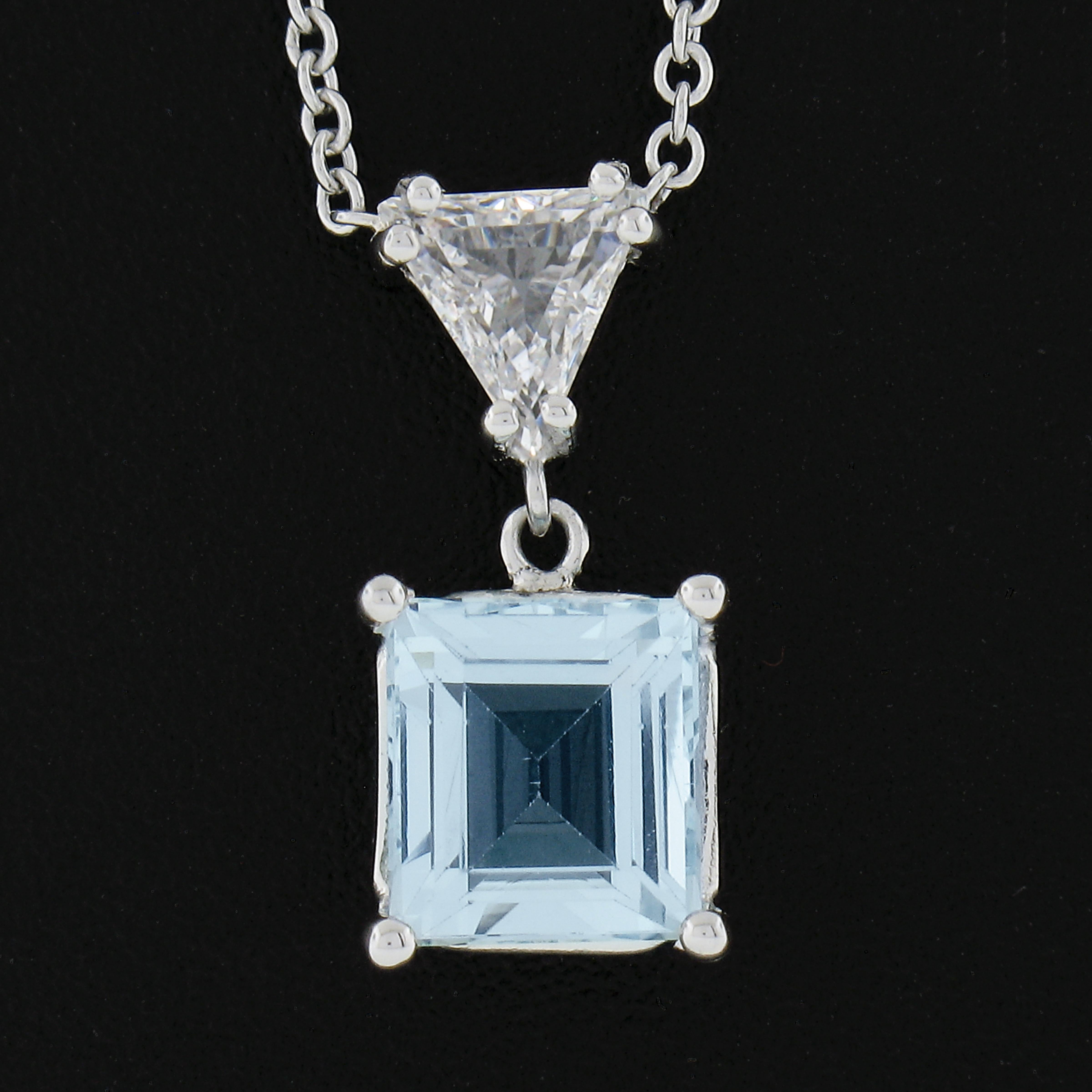 square aquamarine pendant