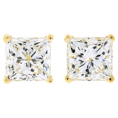 Neuer 14k Gold 2,14ctw GIA Martini Prong Set Quadratische Prinzessin Diamant Ohrstecker