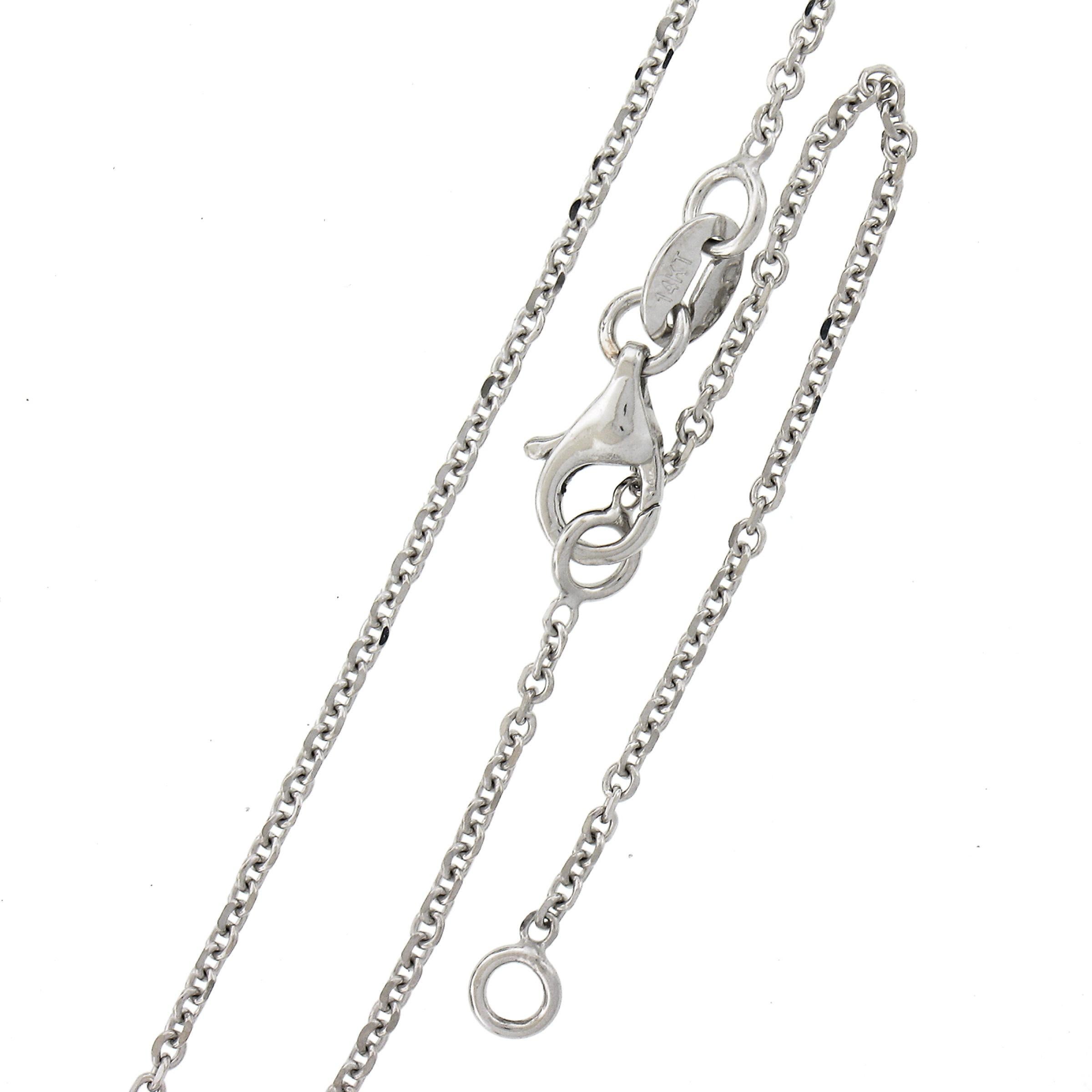 Pendentif en or 14 carats avec aigue-marine poire et saphir de 2,44 carats et chaîne réglable en vente 2
