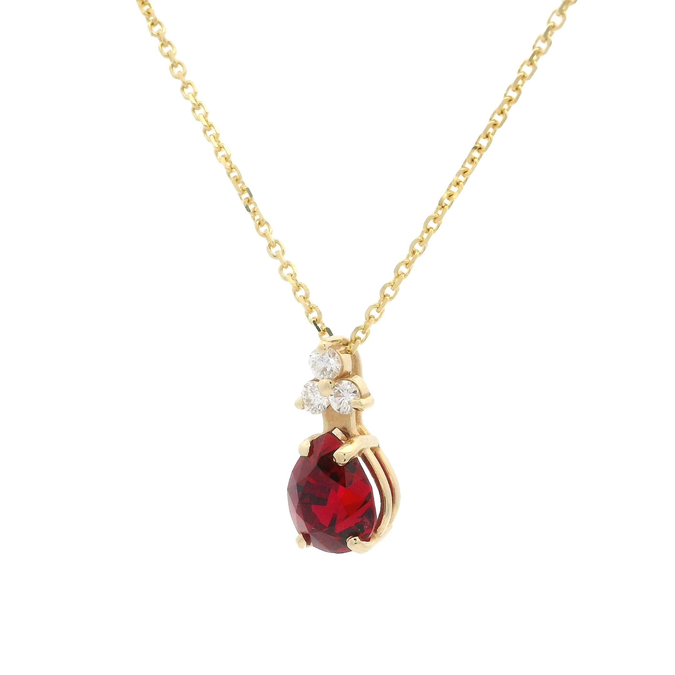 Neu 14k Gold GIA 2,17ctw Birnenförmiger burmesischer Spinell & Diamant-Anhänger Verstellbare Halskette im Angebot 2