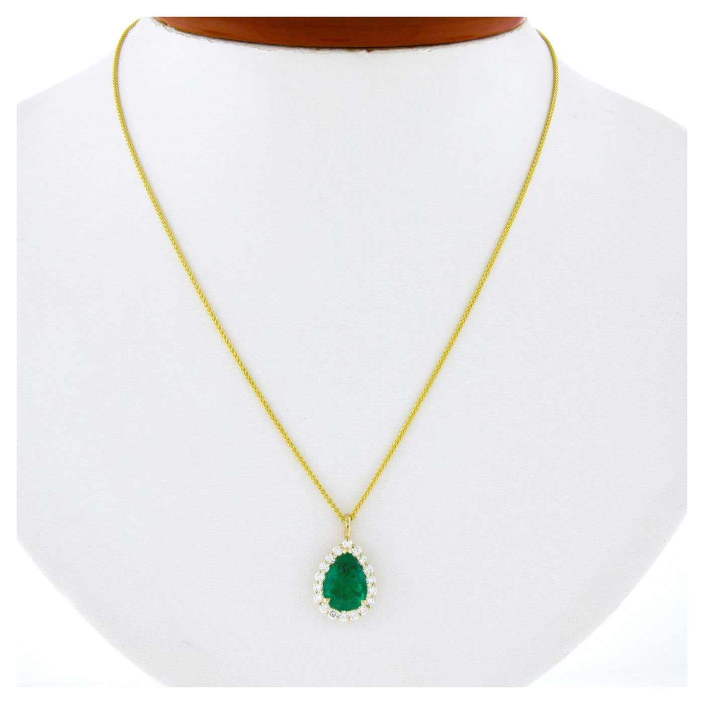 Peora Created Ruby & Diamond Pendant - 14K Yellow Gold, Pear Shape 10x7mm, 2.50 Carats