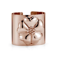 24 Karat Gold Vermeil Blossom Large Cuff Bracelet