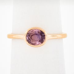 New 14k Rose Gold 1.01ct Oval Gia No Heat Pink Sapphire Bezel Set Solitaire Ring