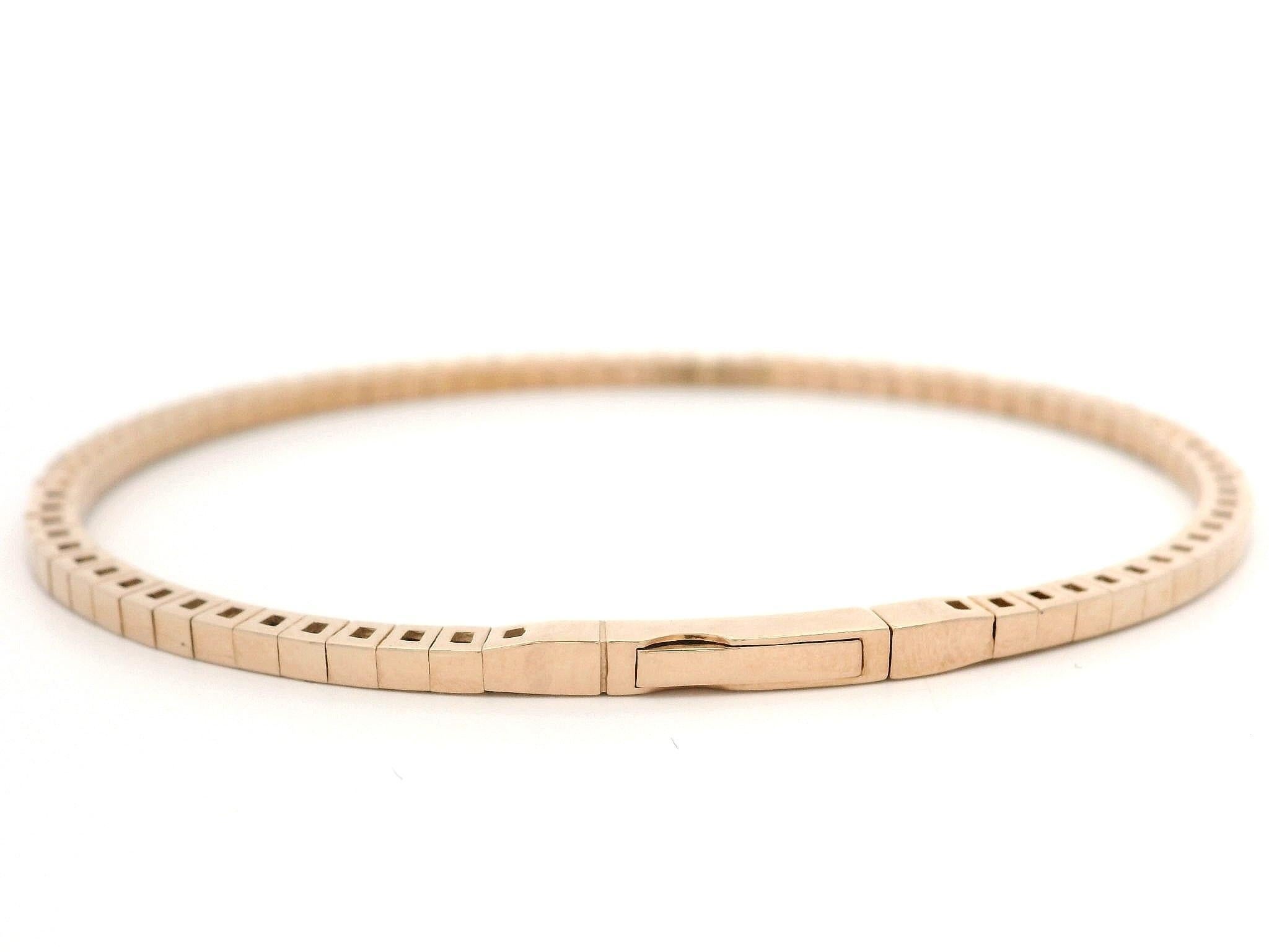 NUOVO Bracciale flessibile in oro rosa 14k con diamanti da 1,36 carati e chiusura a pressione in vendita 5