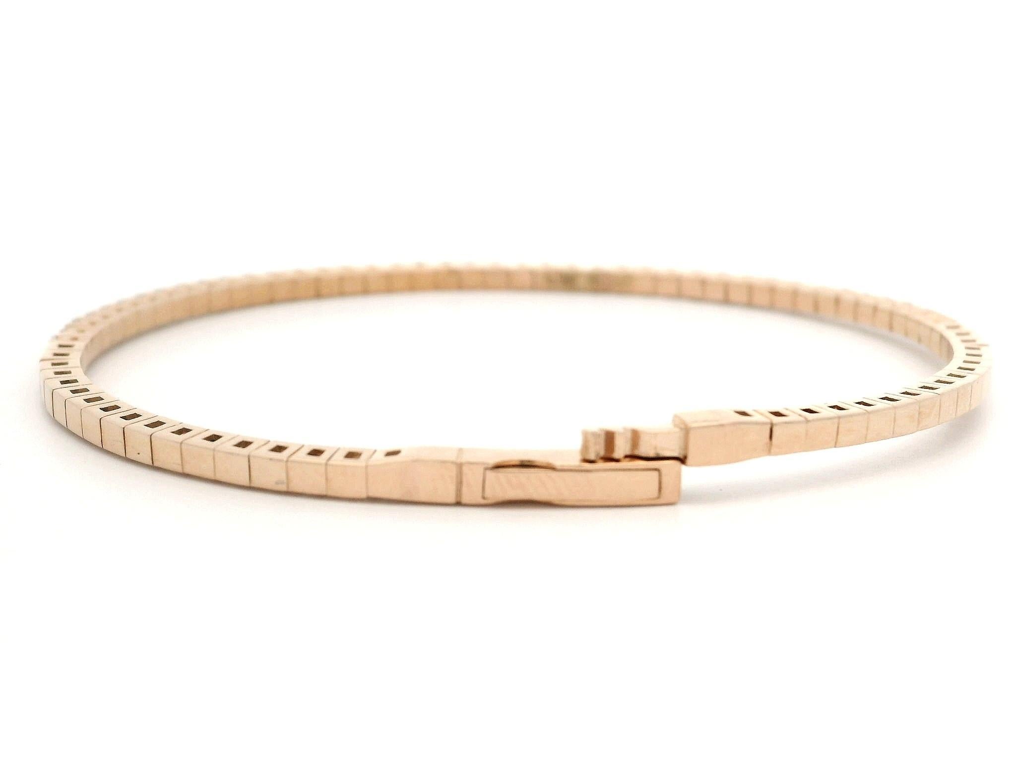 NUOVO Bracciale flessibile in oro rosa 14k con diamanti da 1,36 carati e chiusura a pressione in vendita 3