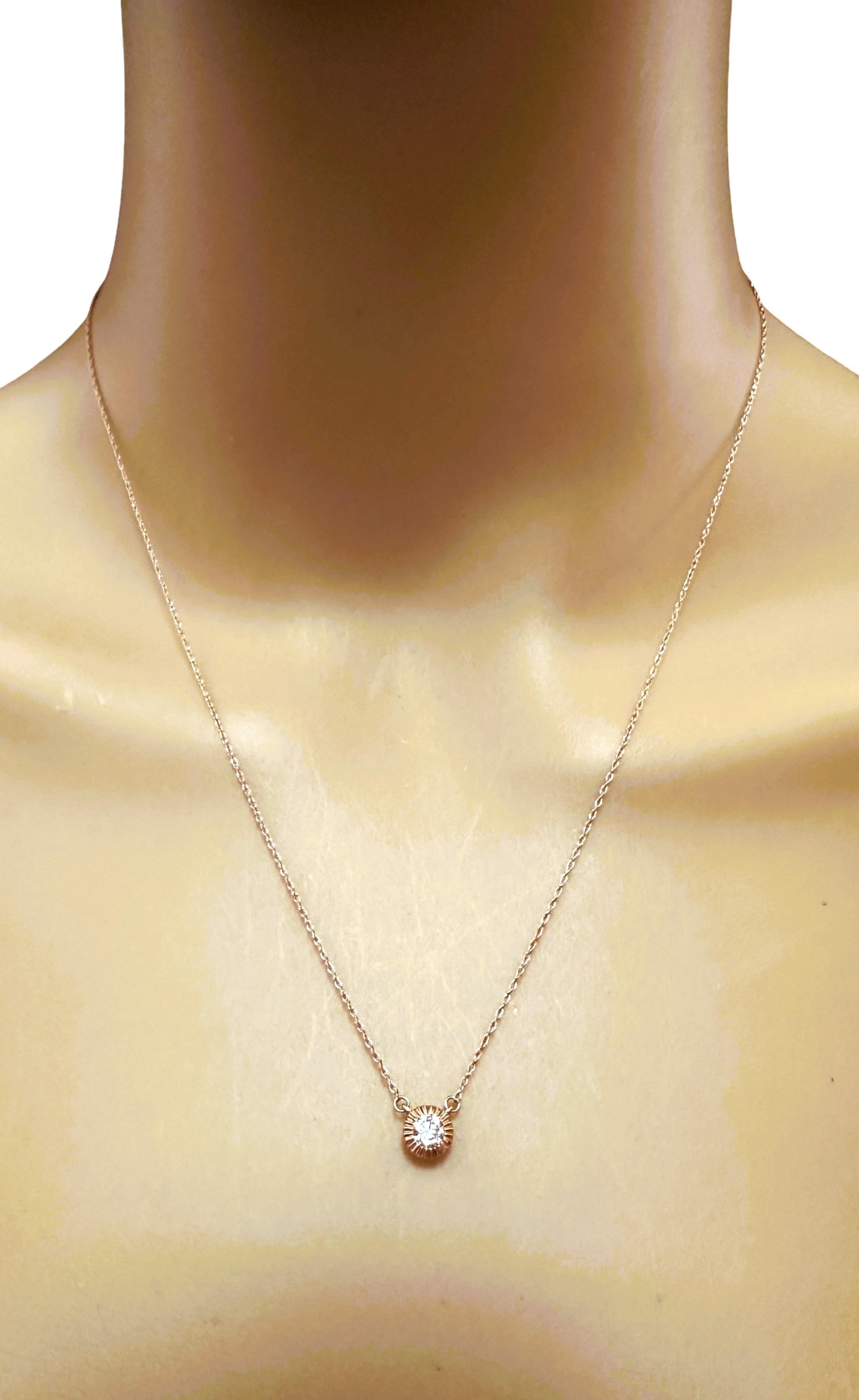Neuer 14k Roségold Diamant-Anhänger-Halskette mit passenden Ohrringen (Art déco) im Angebot