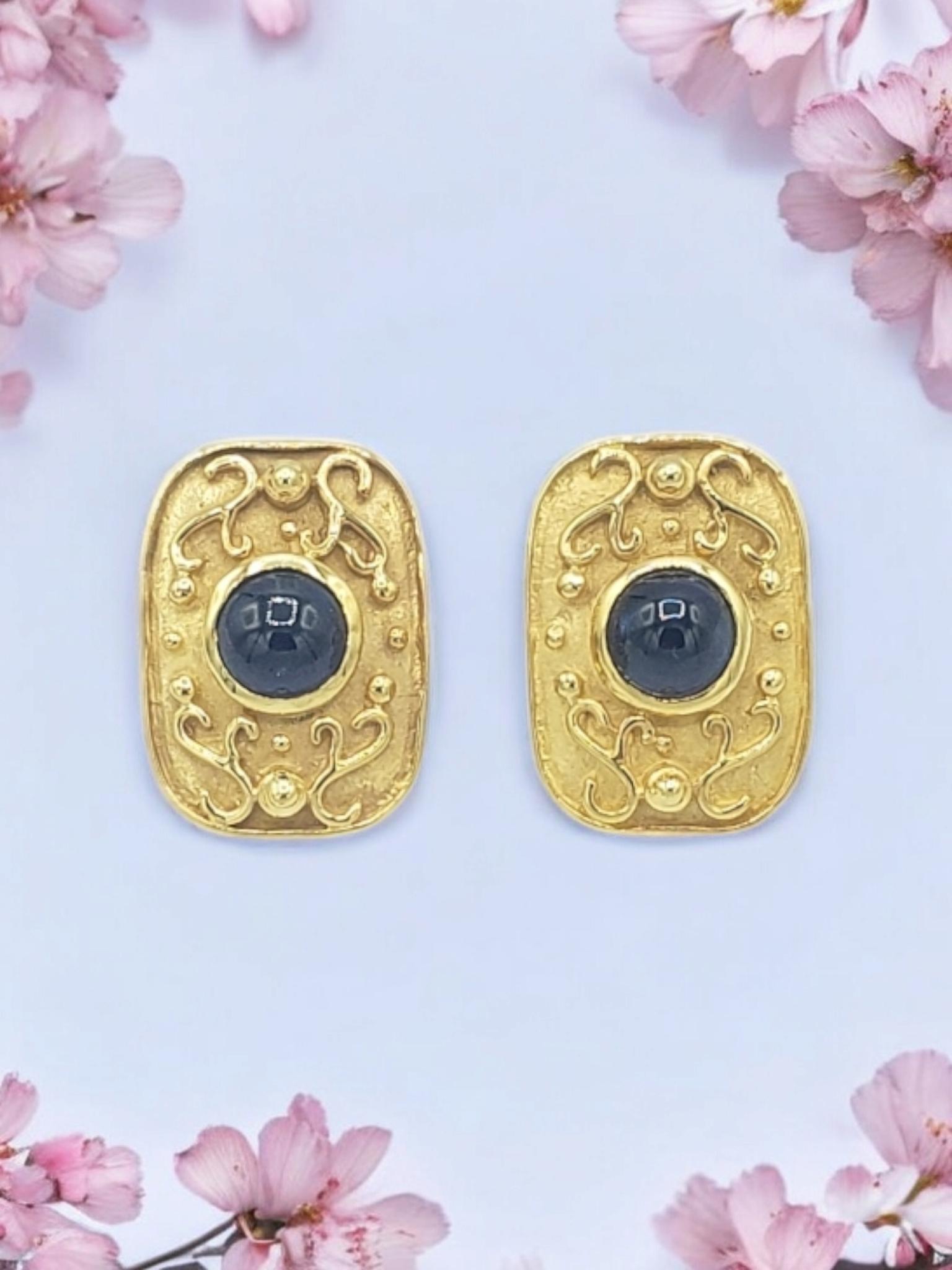 NEW 14k Solid Yellow Gold Natural Sapphire Earrings For Sale 9