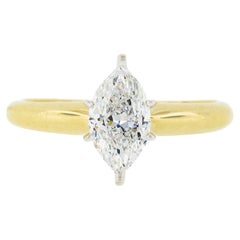NEW 14k TT Gold 1.01ctw GIA Prong Set Marquise Diamond Solitaire Engagement Ring NEW 14k TT Gold 1.01ctw GIA Prong Set Marquise Diamond Solitaire Engagement Ring