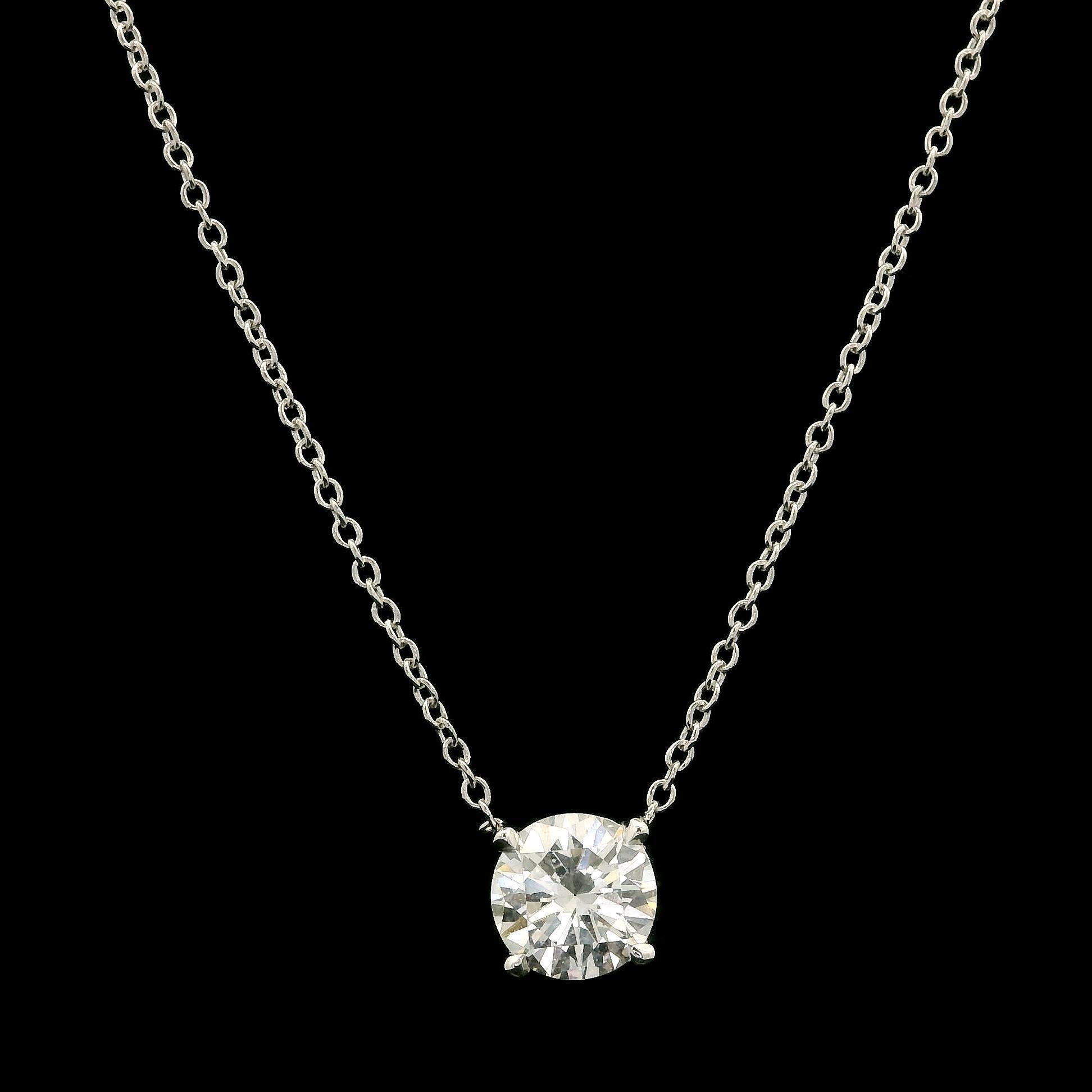 Pendentif solitaire réglable en or blanc 14 carats avec diamants ronds de 0,68 carat en vente 6