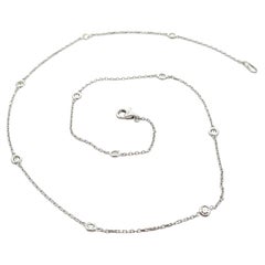 Nuevo Collar de Cadena de Oro Blanco de 14k 0.70ctw Diamante Redondo de 10 Estaciones por Yarda