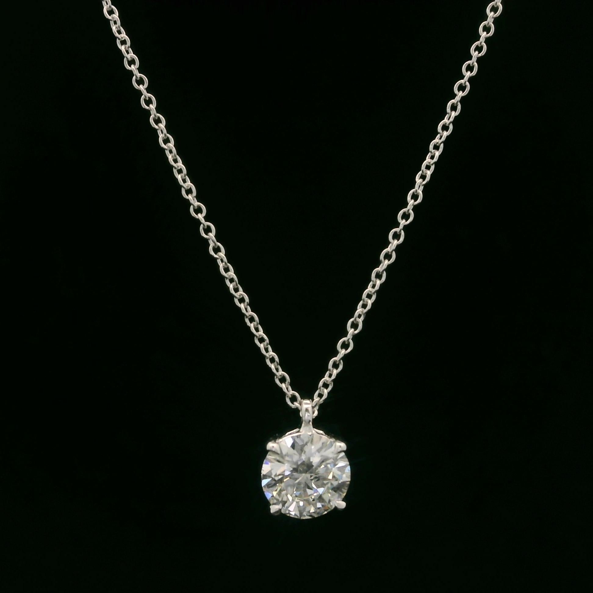 Neu 14k Weißgold 0,72 Karat runder Diamant Solitär Slide Anhänger 16