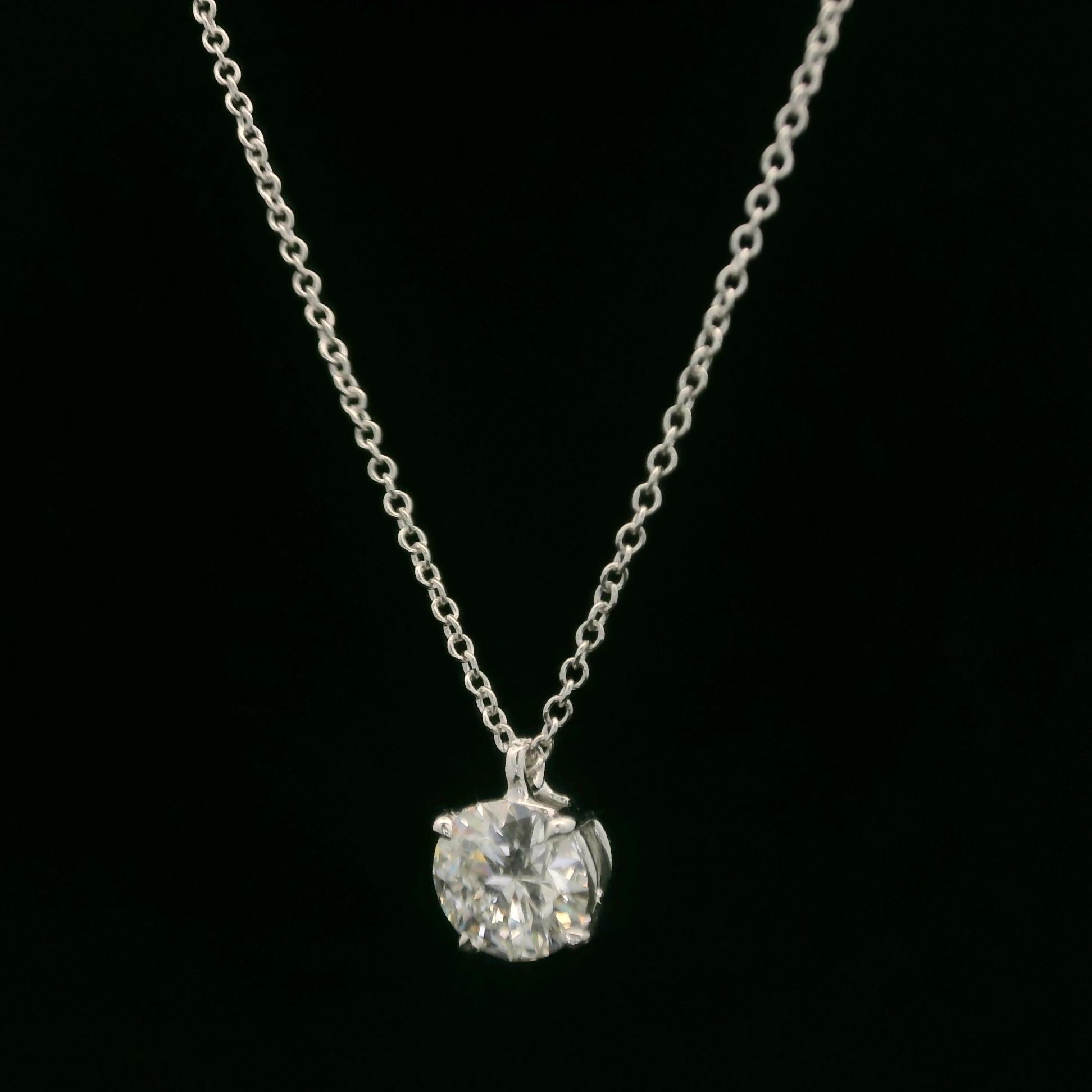 Neu 14k Weißgold 0,72 Karat runder Diamant Solitär Slide Anhänger 16