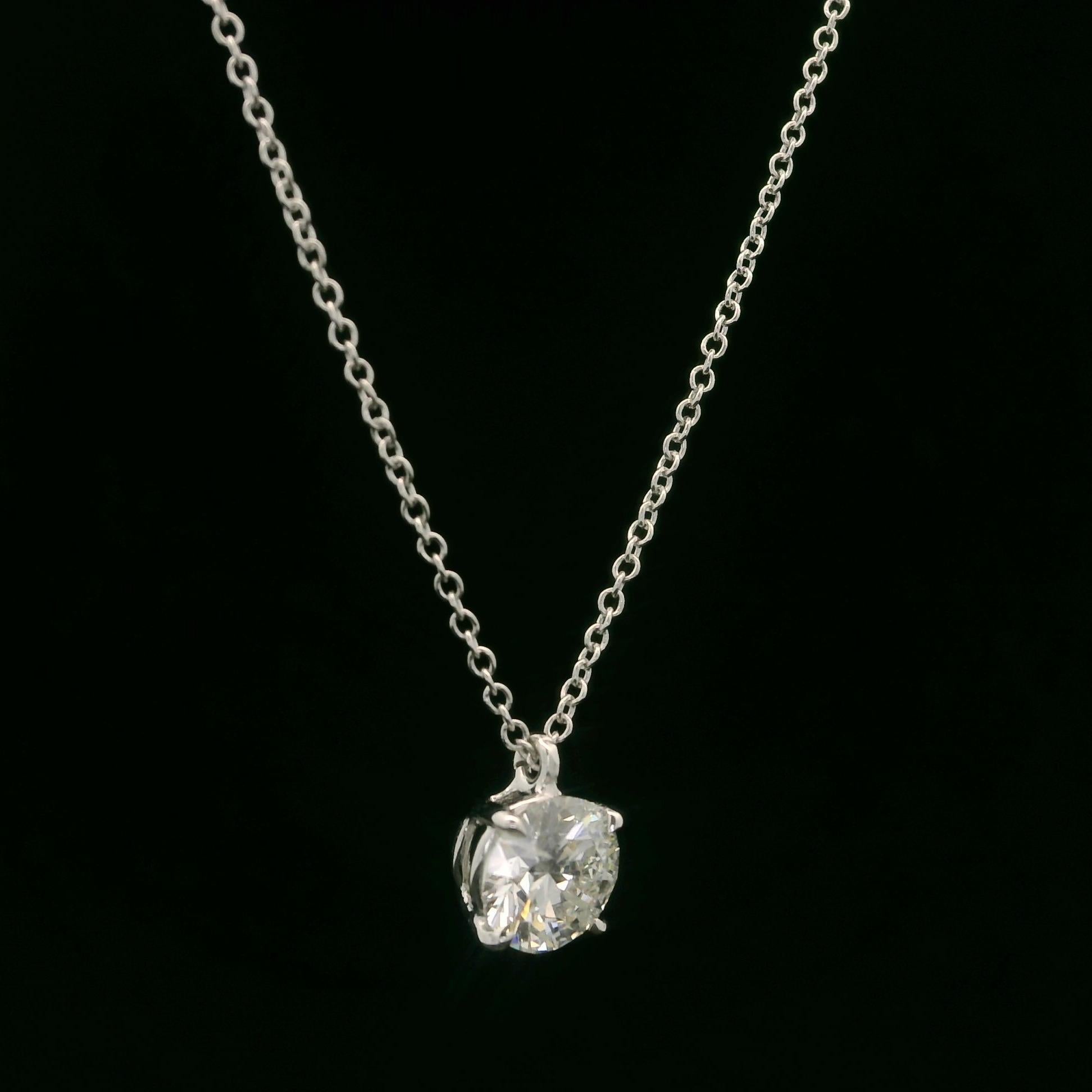 Neu 14k Weißgold 0,72 Karat runder Diamant Solitär Slide Anhänger 16