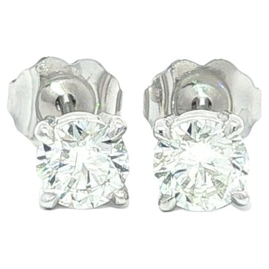 Nuovi orecchini classici in oro bianco 14k da 0,75ctw con diamante H VS incastonato