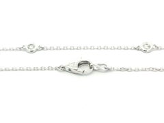New 14k White Gold 0.85ctw Round Diamond 10 Station By The Yard Chain Necklace