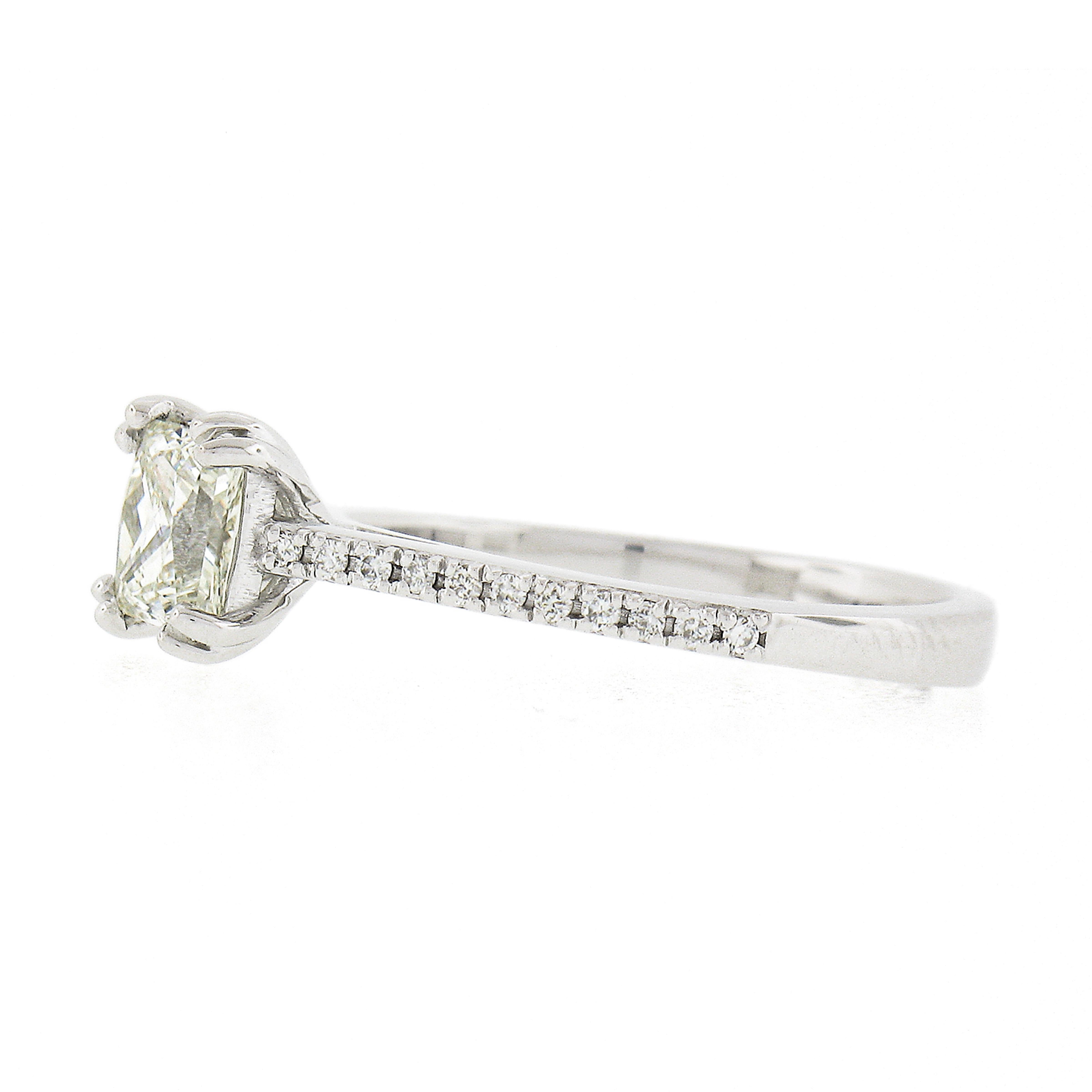 NEW 14k White Gold 1.12ctw GIA Princess Cut Diamond Solitaire Engagement Ring en vente 2