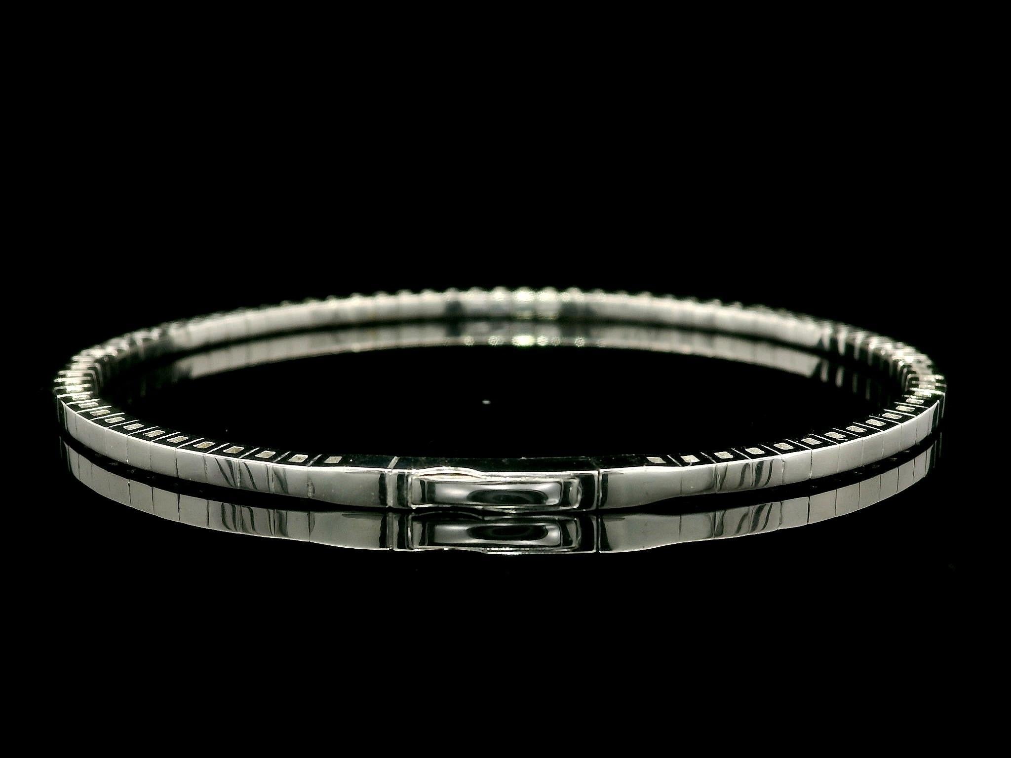 NEW 14k Weißgold 1,36ctw Diamond Flexible Armreif w / Push-Verschluss im Angebot 9