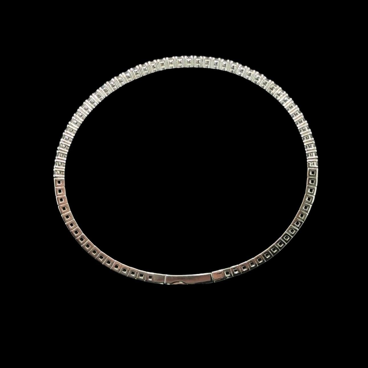NEW 14k Weißgold 1,36ctw Diamond Flexible Armreif w / Push-Verschluss Damen im Angebot