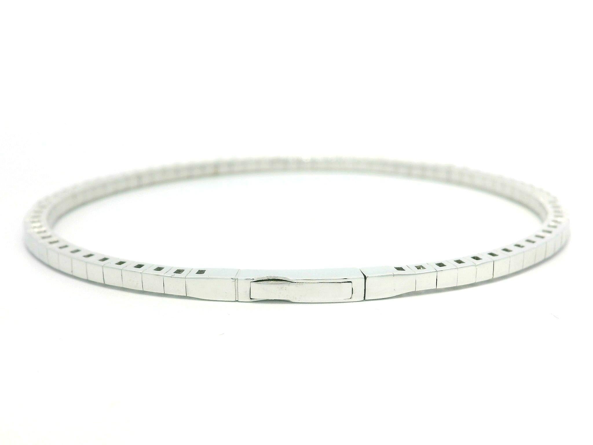 NEW 14k Weißgold 1,36ctw Diamond Flexible Armreif w / Push-Verschluss im Angebot 3