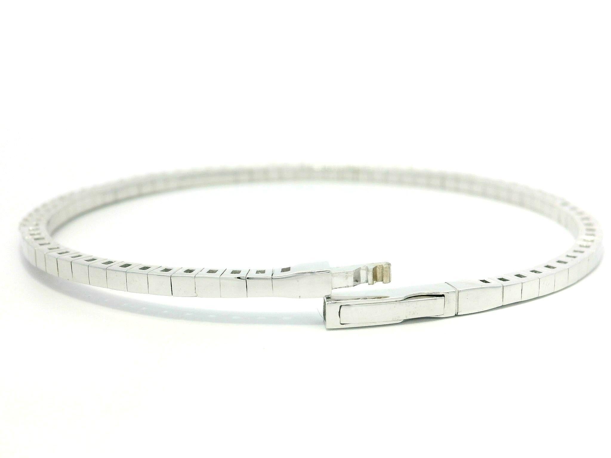 NEW 14k Weißgold 1,36ctw Diamond Flexible Armreif w / Push-Verschluss im Angebot 5