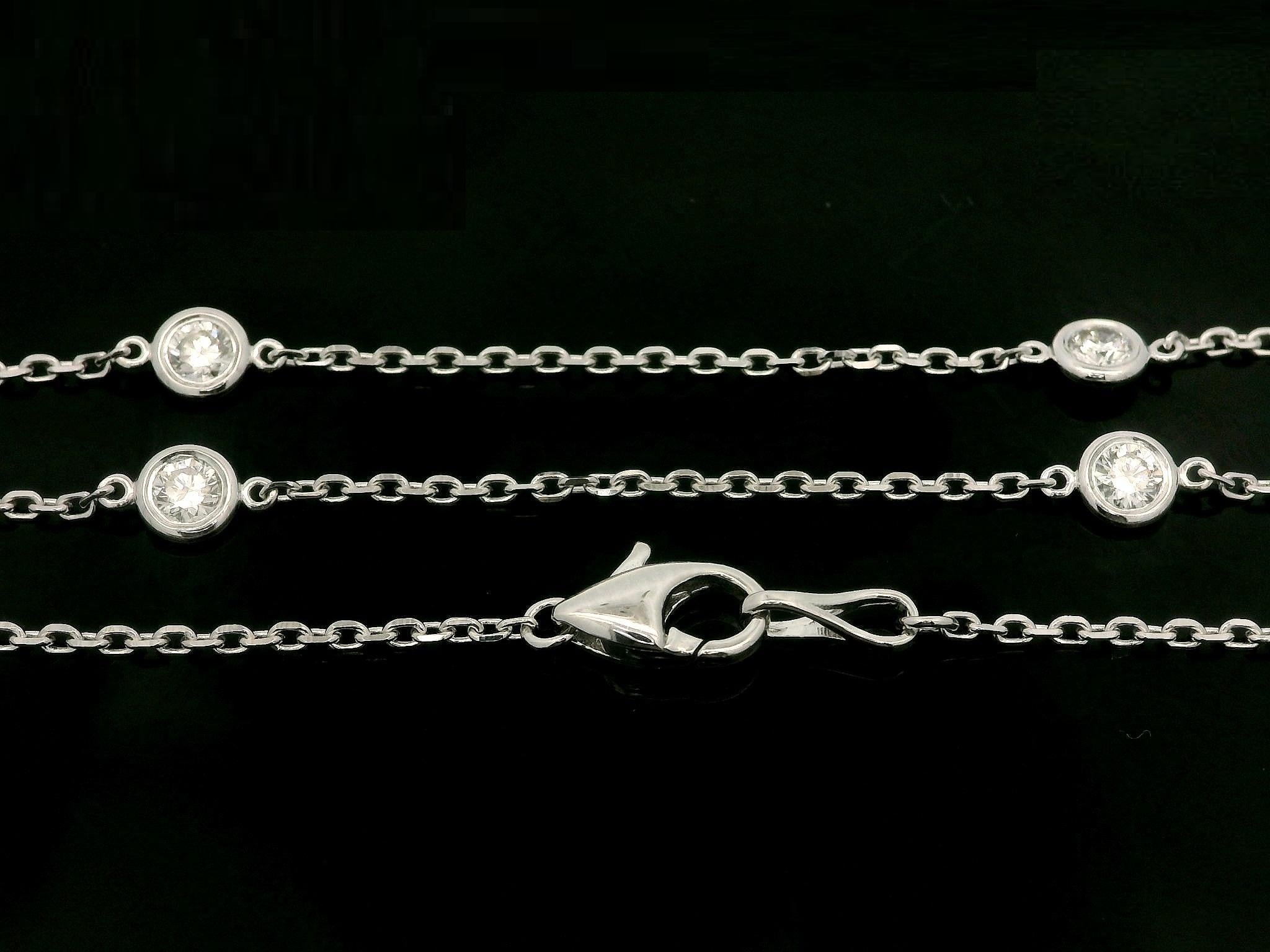 Donna New 14k White Gold 1ctw Round Diamond 17.5
